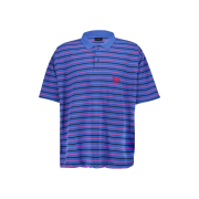 Balenciaga Striped Polo Shirt Blue Pink