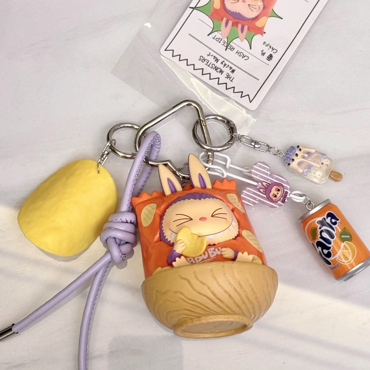 Pop Mart Labubu The Monsters Wacky Mart Series Figures Yakitori (Opened Case), Pop Mart Labubu The Monsters Wacky Mart Series Figures Cup Noodles (Opened Case) 착용 스타일 - 3