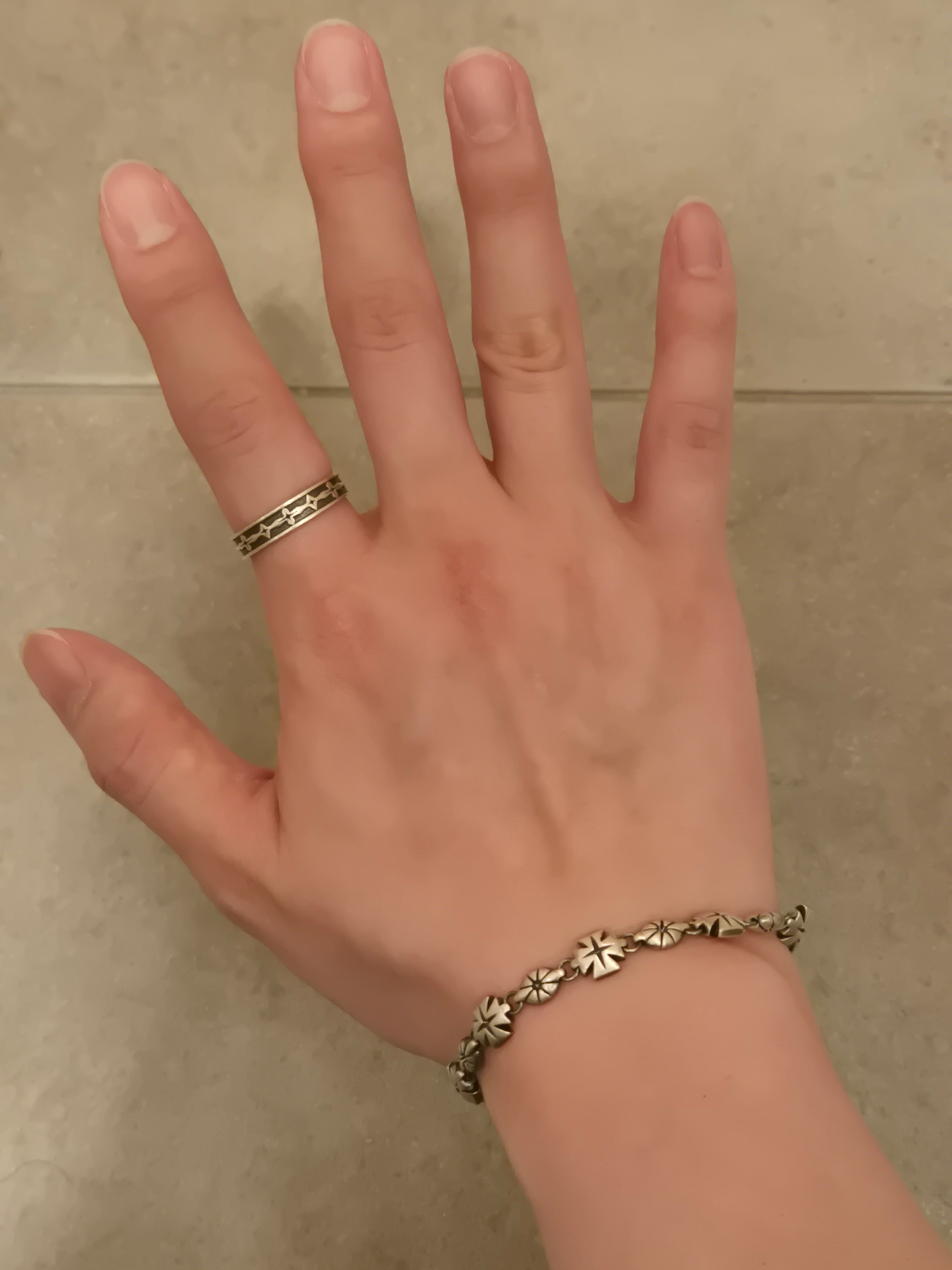 [프리오더] Polyteru 925 Silver Ring 005 Star, [프리오더] Polyteru 925 Silver Bracelet 001 (Cross & Hanabi Lemon) 착용 스타일