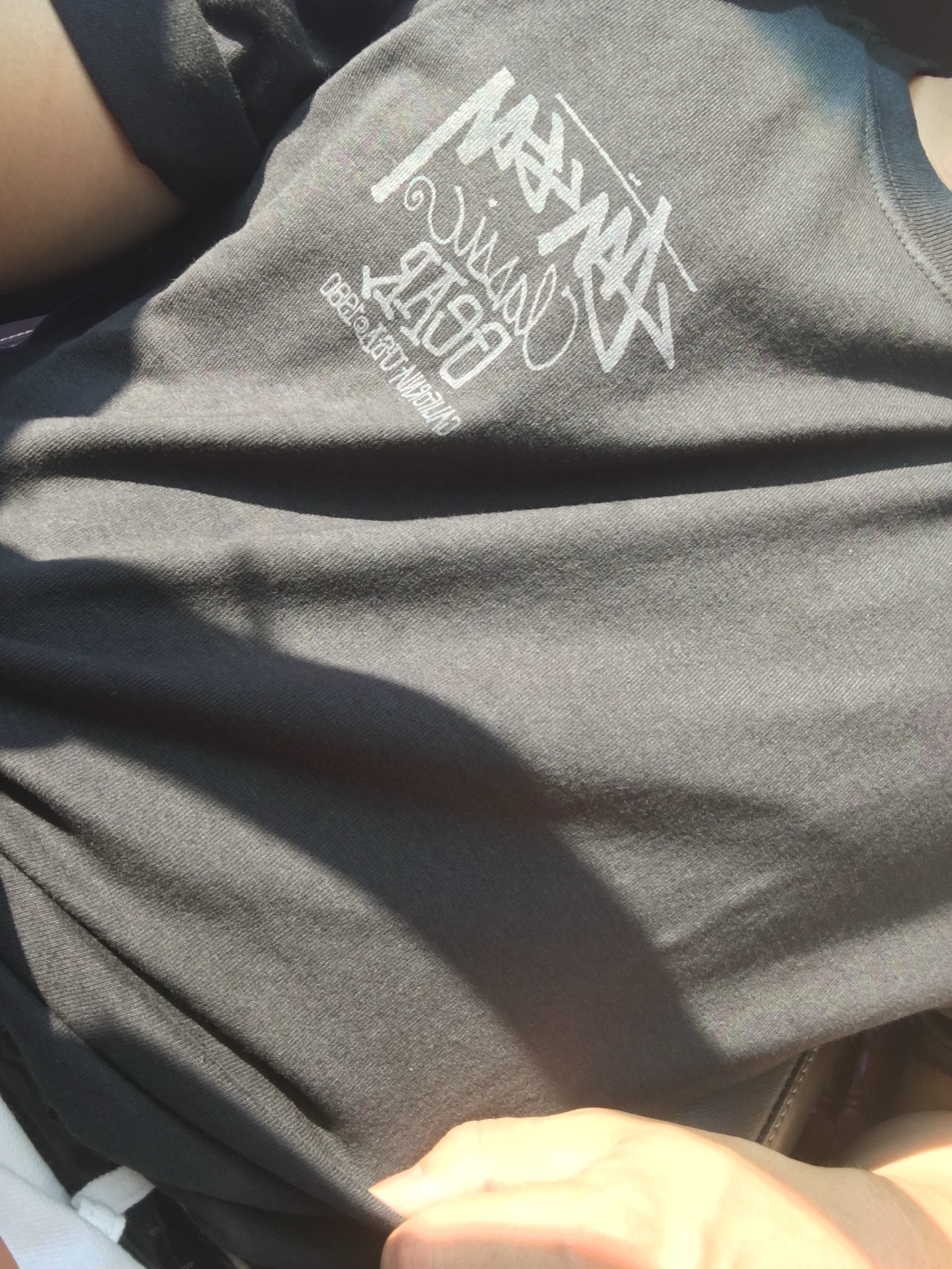 Stussy Pigment Dyed Classic Gear T-Shirt Black 착용 스타일