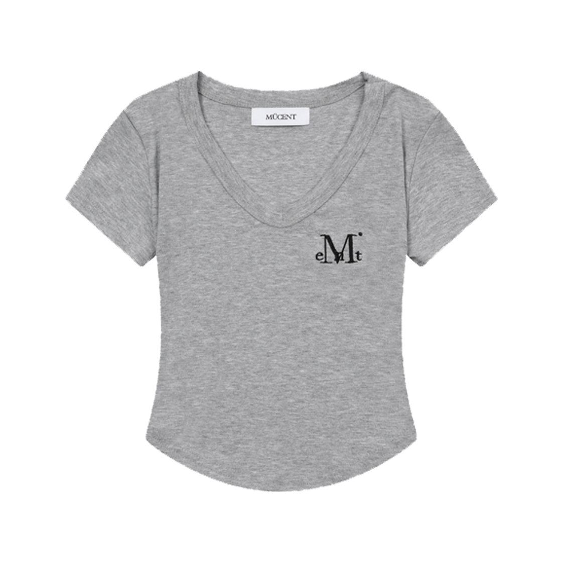 P00000XJ MUCENT Velin V-Neck Crop Half T Gray