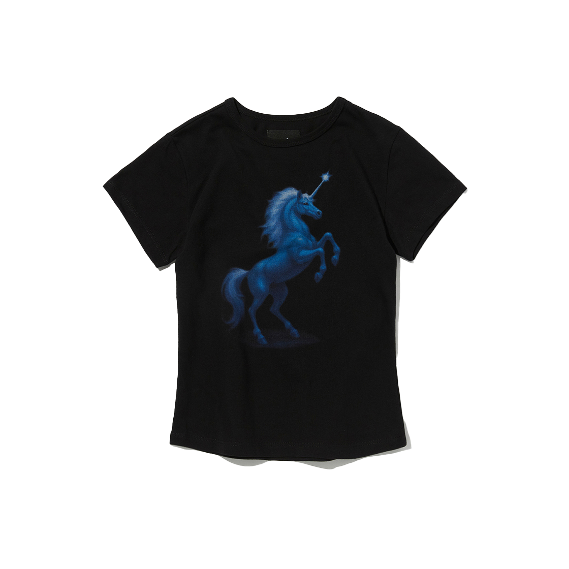스웨이드 유니콘 크롭 티 블랙(Suade Unicorn Crop Tee Black)