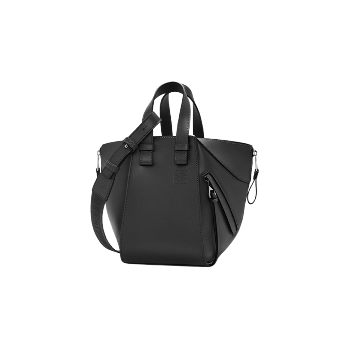 로에베 사틴 카프스킨 컴팩트 해먹 백 블랙(Loewe Compact Hammock Bag in Satin Calfskin Black)