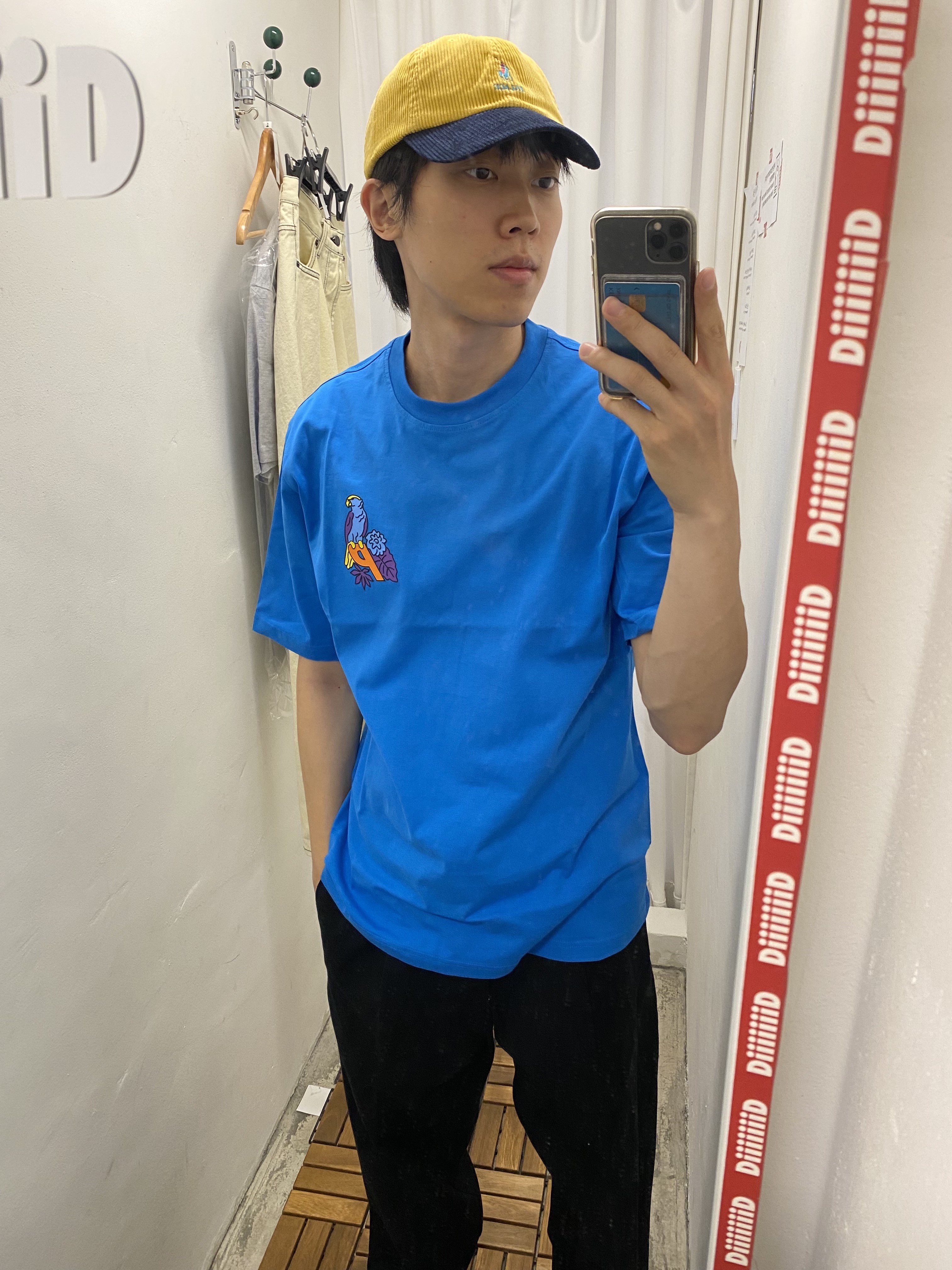 Palace Parrot Palace-3 T-Shirt Blue - 20FW, Human Made Skater Pants Black 착용 스타일 - 1