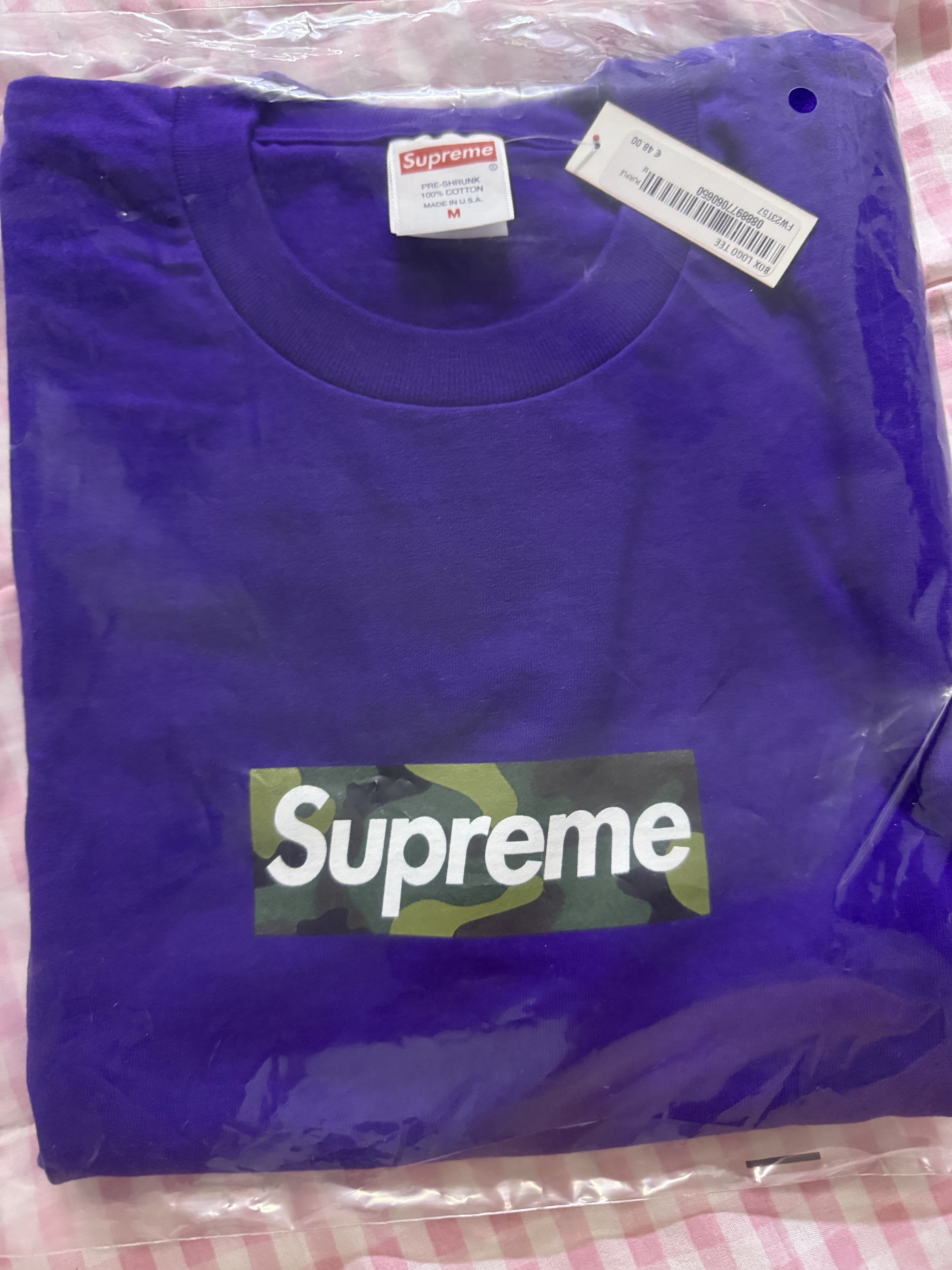 Supreme Box Logo T-Shirt Purple - 23FW 착용 스타일