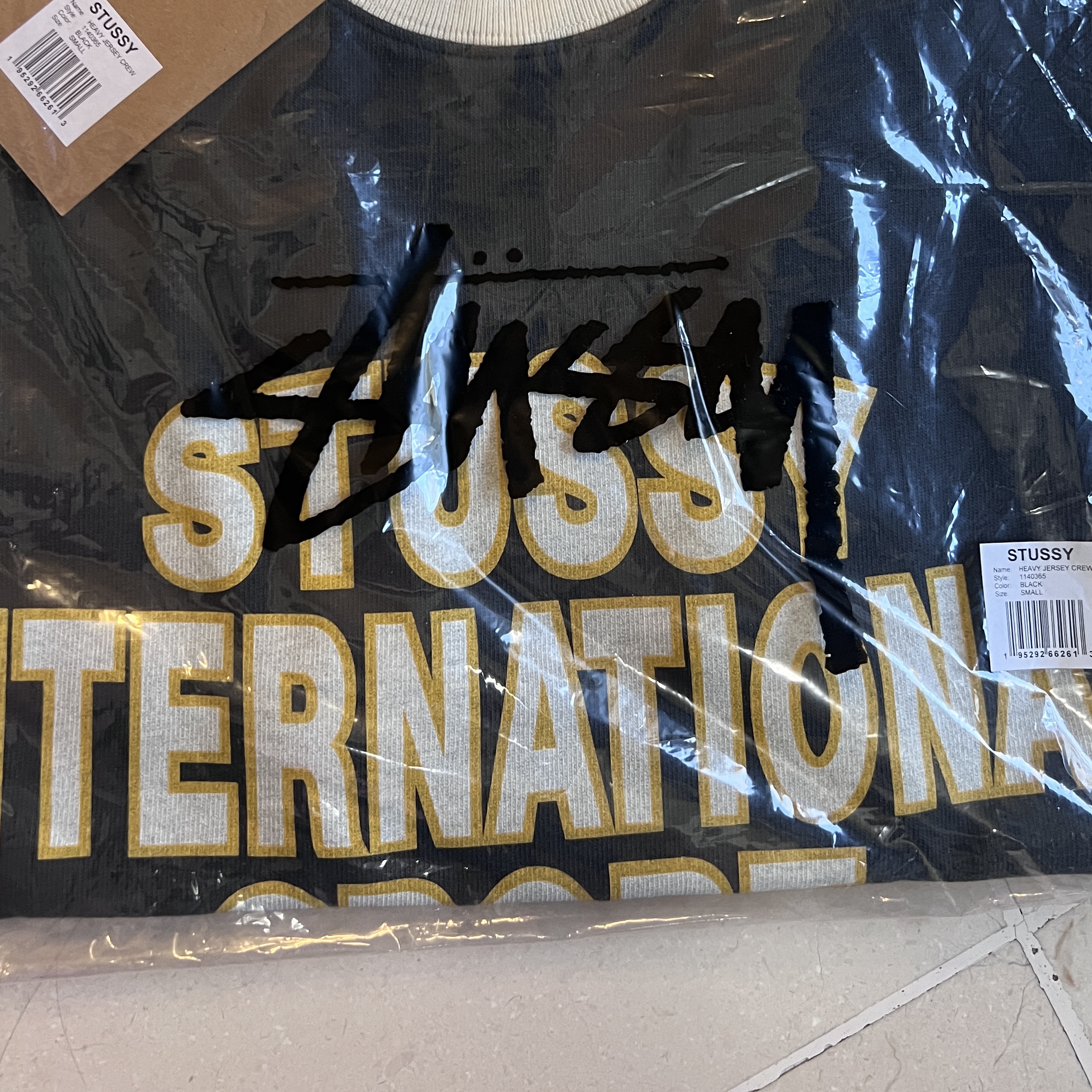 Stussy Heavy Jersey Sport T-Shirt Black 착용 스타일