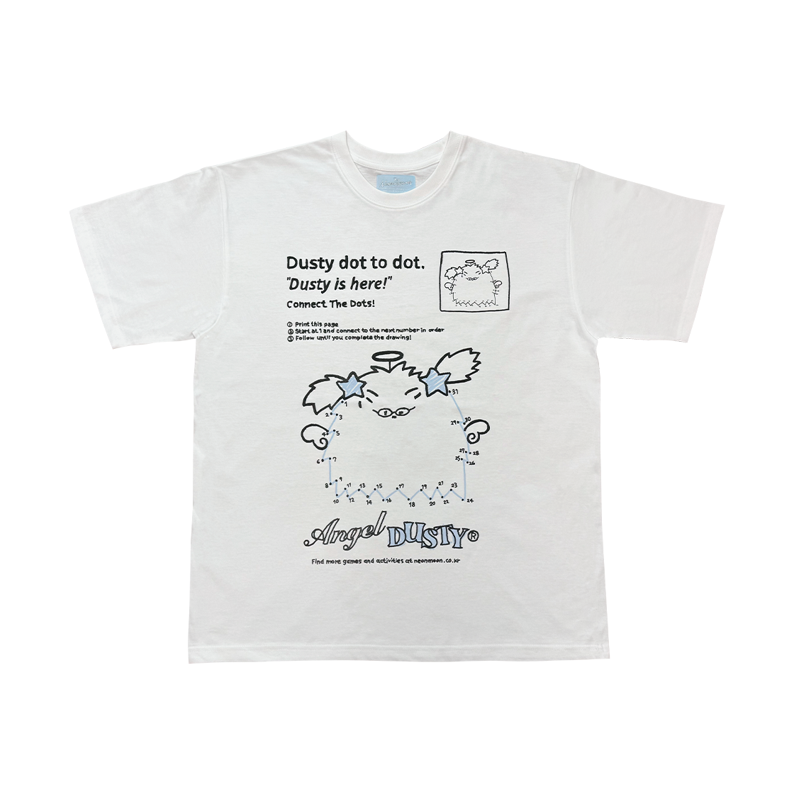 dot_T_white The NEONMOON Dusty Dot to Dot T-Shirt White
