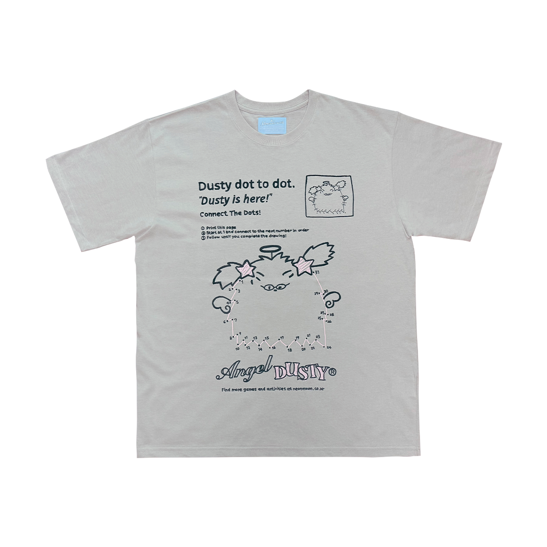 dot_T_bgray The NEONMOON Dusty Dot to Dot T-Shirt Beige Gray