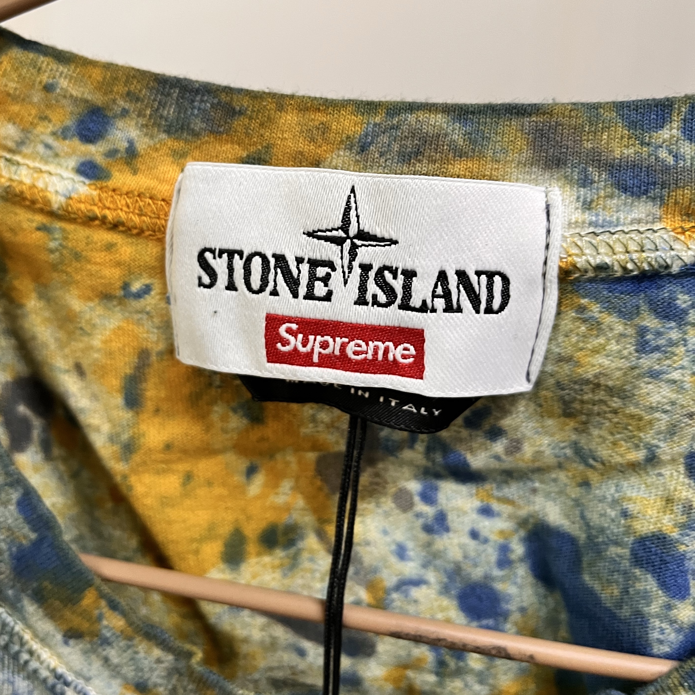 Supreme x Stone Island Embroidered Logo S/S Top Dark Blue - 20FW 착용 스타일 - 4