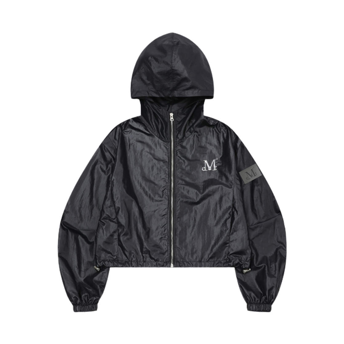 무센트 에디 셋업 글로시 후드 윈드브레이커 블랙(MUCENT Hedi Setup Glossy Hood Windbreaker Black)