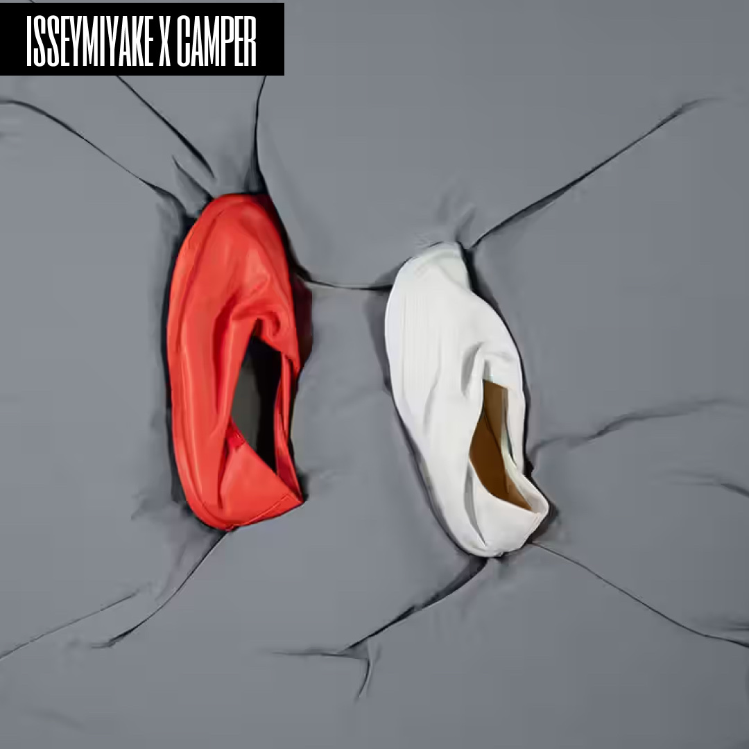 (W) Camper x Issey Miyake Peu Form Slip On Black, (W) Camper x Issey Miyake Peu Form Slip On Red 착용 스타일 - 2