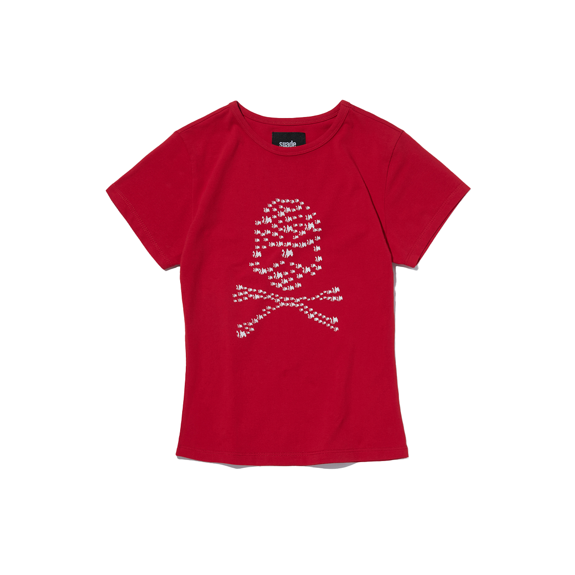 스웨이드 알비노 스컬 크롭 티 레드(Suade Albino Skull Crop Tee Red)