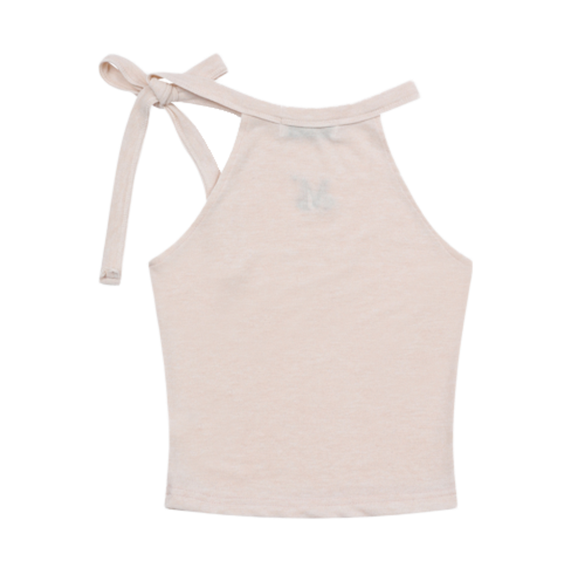 무센트 보우즈업 리본 크롭 홀터 슬리브리스 나시 베이지(MUCENT Bowzup Ribbon Crop Sleeveless Beige) - 2