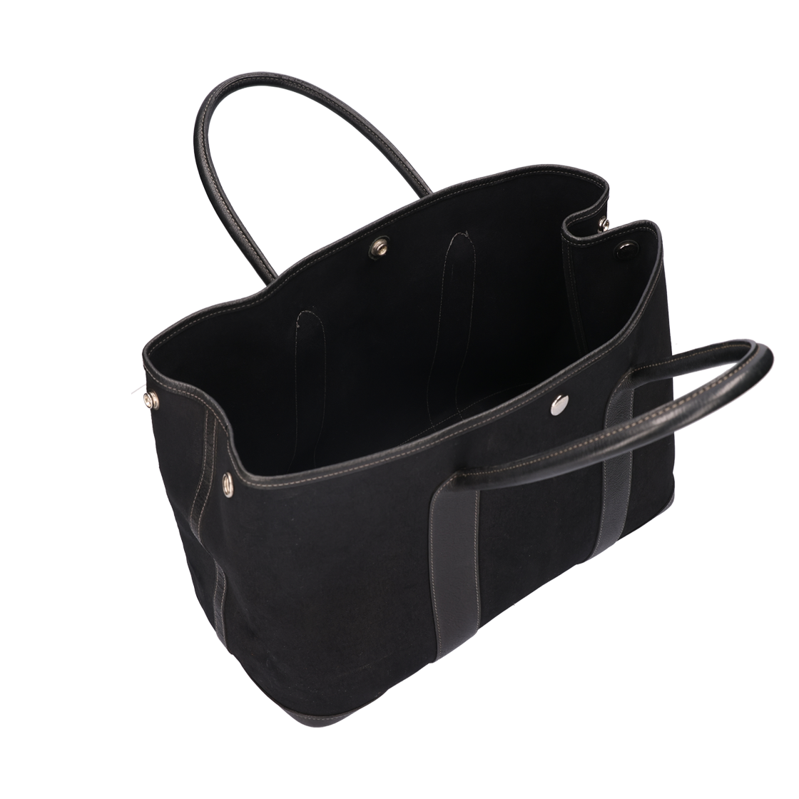 IT7SVJJWAFNK Hermes Garden Party 36 Bag Canvas Noir Palladium Hardware I Stamp - #5