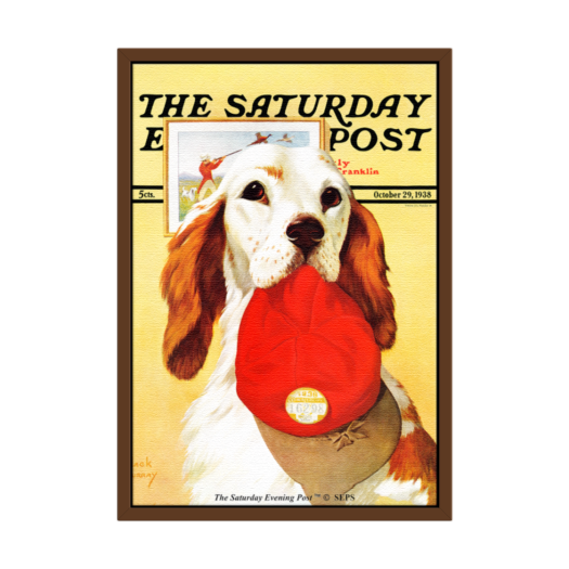 SFX3GD713A The Saturday Evening Post Framed Poster_Hunting Dog and Cap_A2