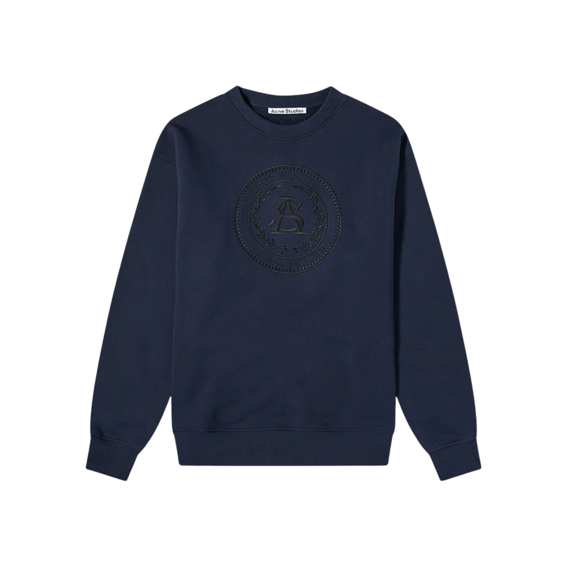 아크네 스튜디오 자수 빅 로고 오버사이즈 스웨트셔츠 네이비(Acne Studios Embroidered Big Logo Oversized Sweatshirt Navy) - 1