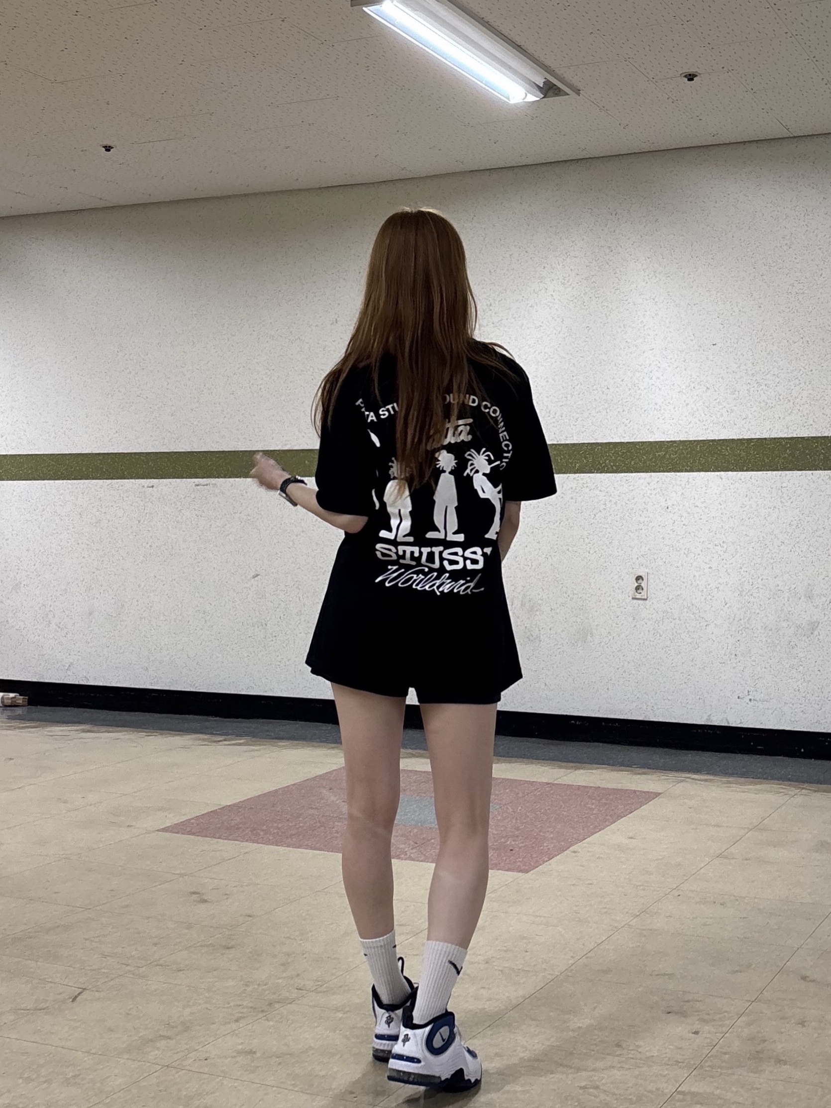 Stussy x Patta Sound Connection T-Shirt Black, Nike Air Penny II Atlantic Blue 착용 스타일 - 1