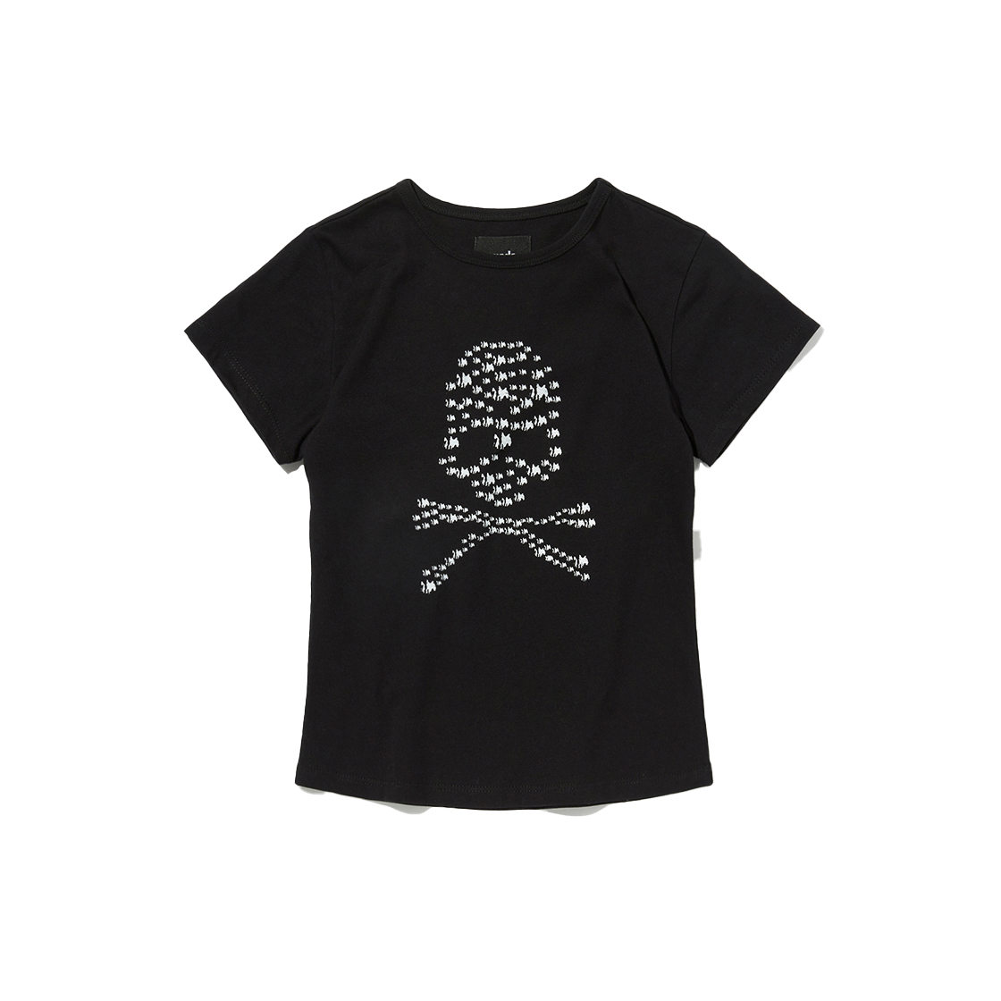 스웨이드 알비노 스컬 크롭 티 블랙(Suade Albino Skull Crop Tee Black)