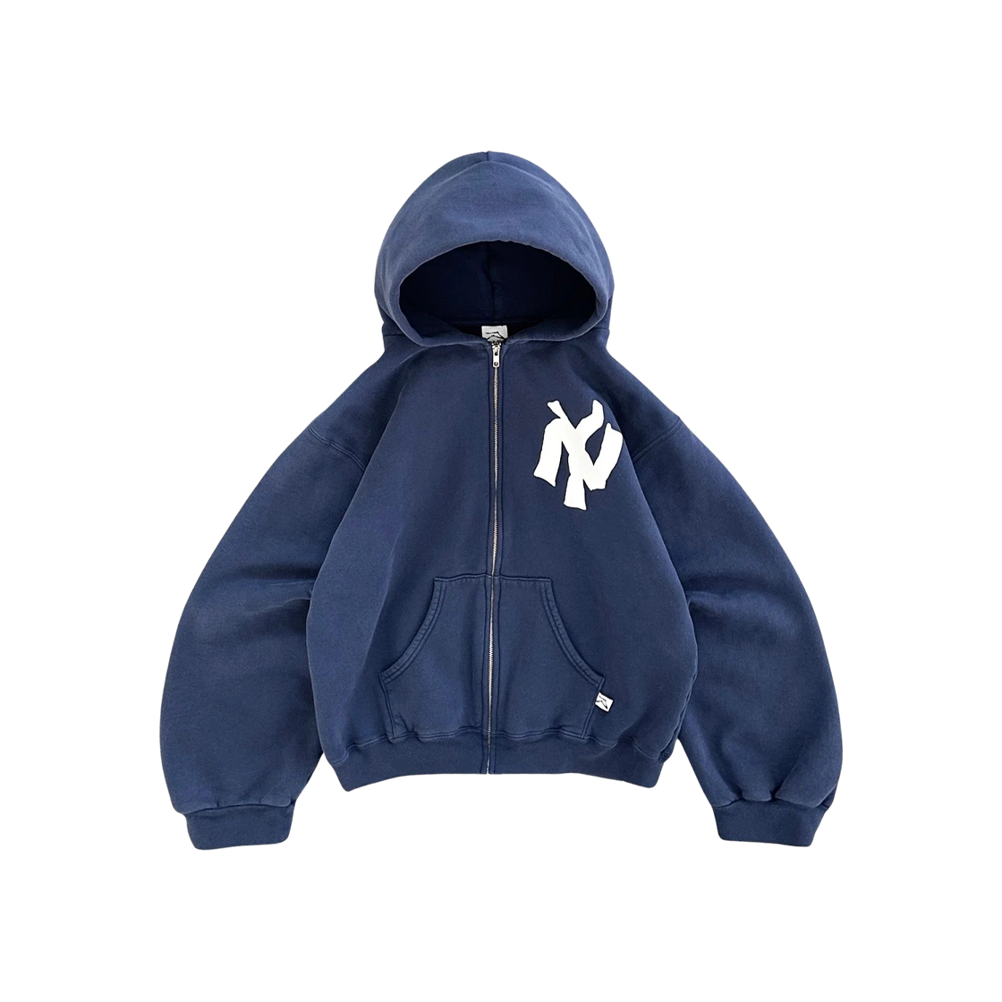 아킴보 클럽 NY 누들 집업 후드 페이디드 네이비(Akimbo Club NY Noodle Zip-Up Hoodie Faded Navy)