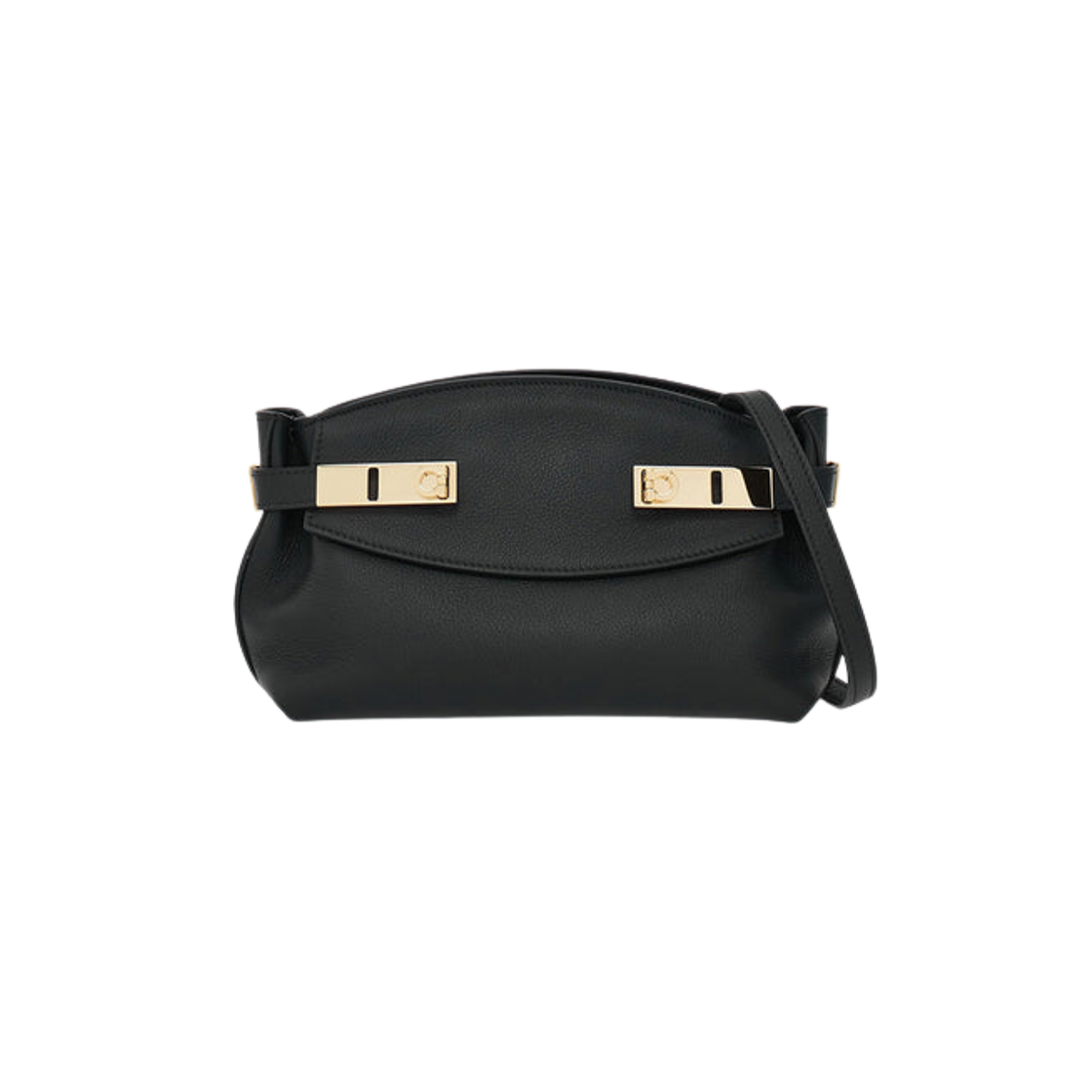 215974-768846 Ferragamo Hug Soft Leather Crossbody Bag XS Black