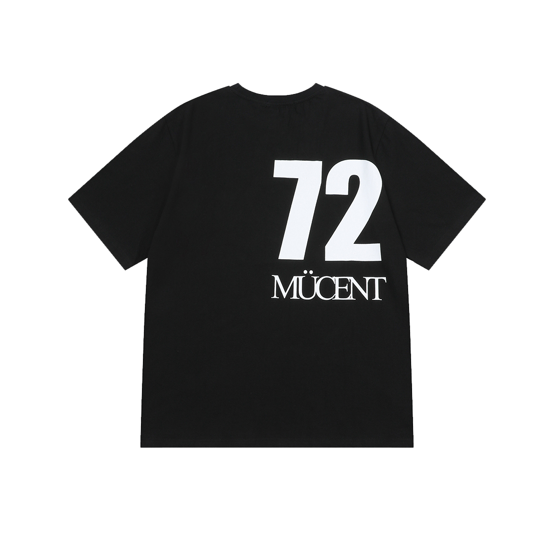 P00000XY MUCENT Signature Back 72 Lettering Half T Unisex Black