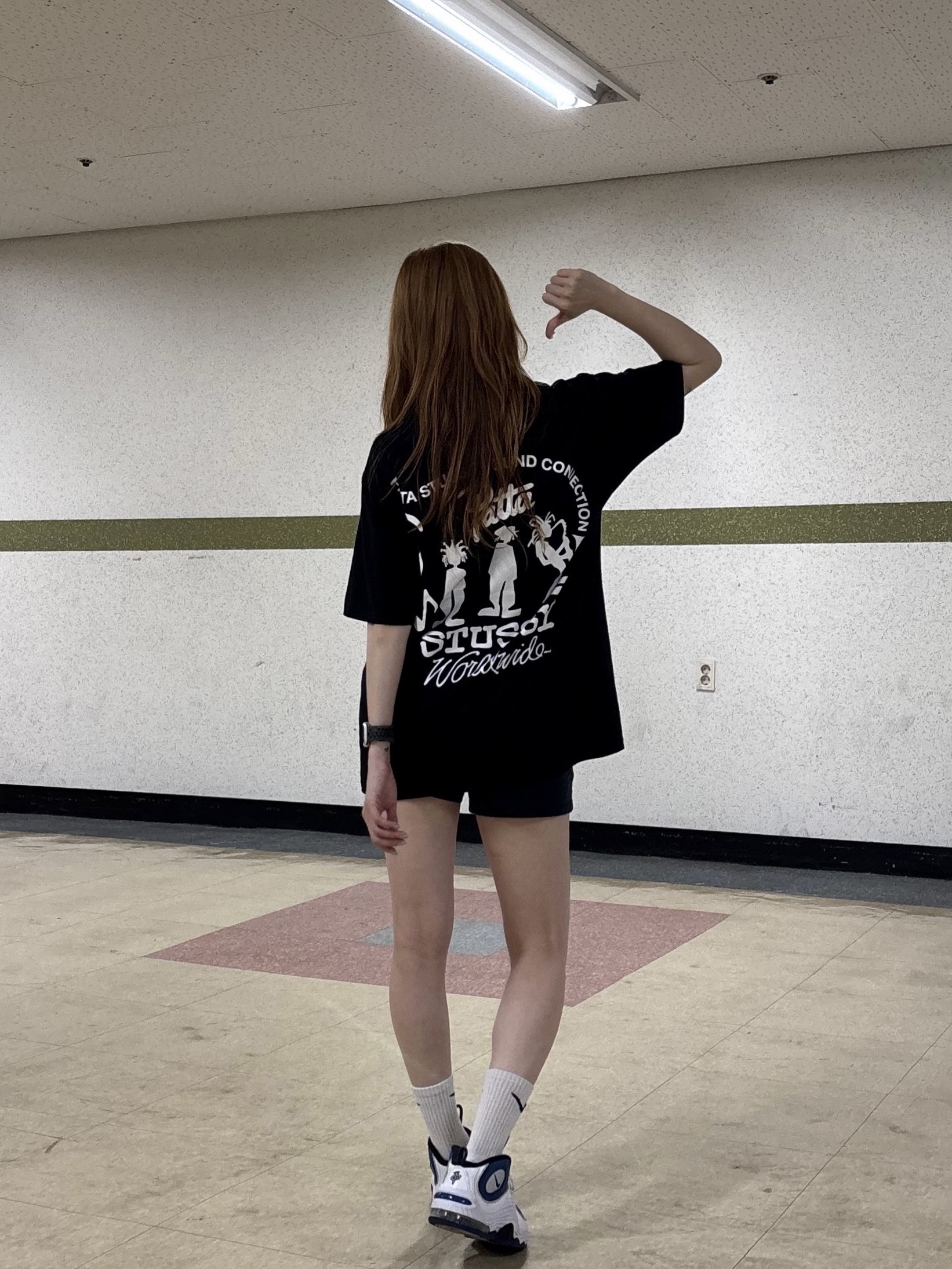 Stussy x Patta Sound Connection T-Shirt Black, Nike Air Penny II Atlantic Blue 착용 스타일 - 2