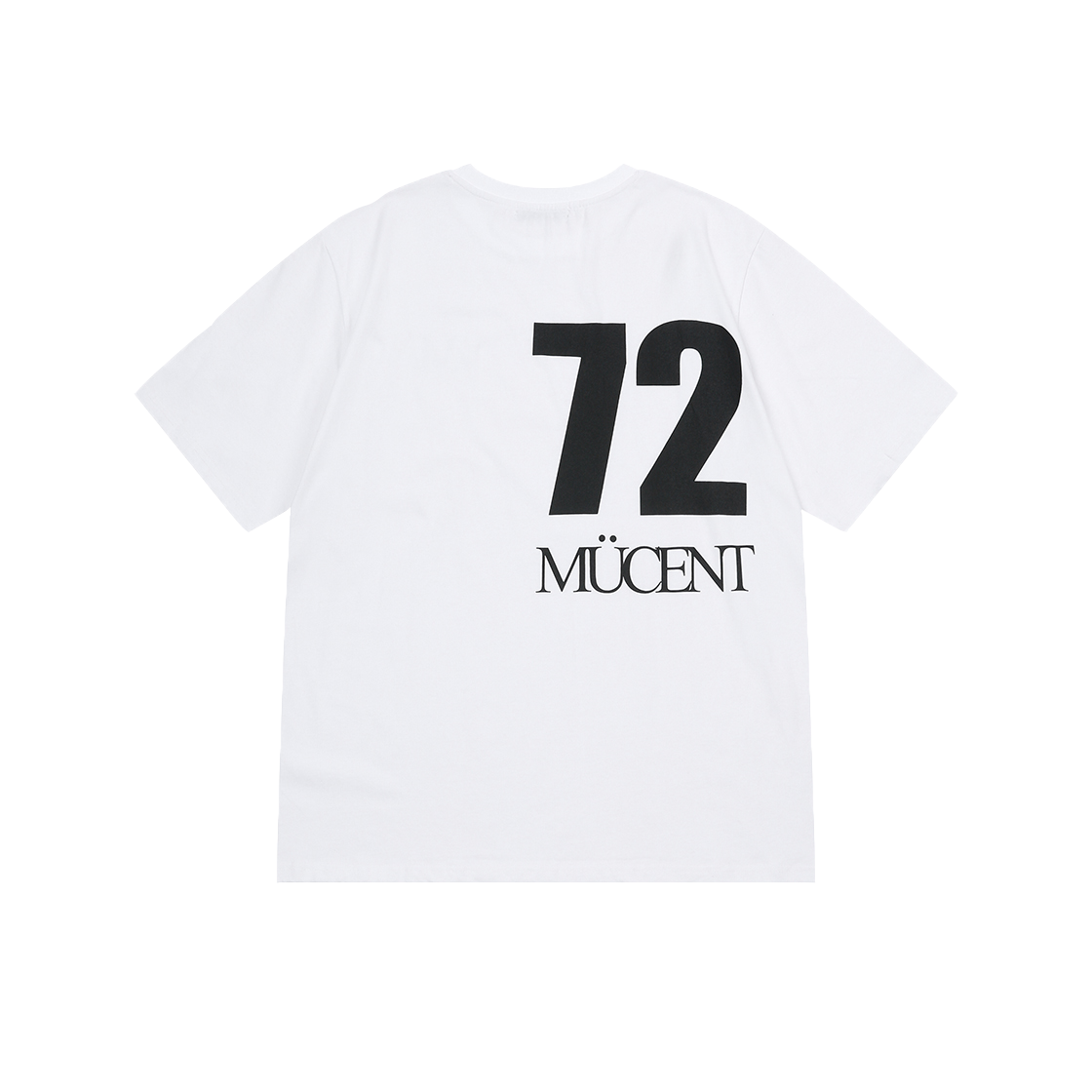 P00000XY MUCENT Signature Back 72 Lettering Half T Unisex White