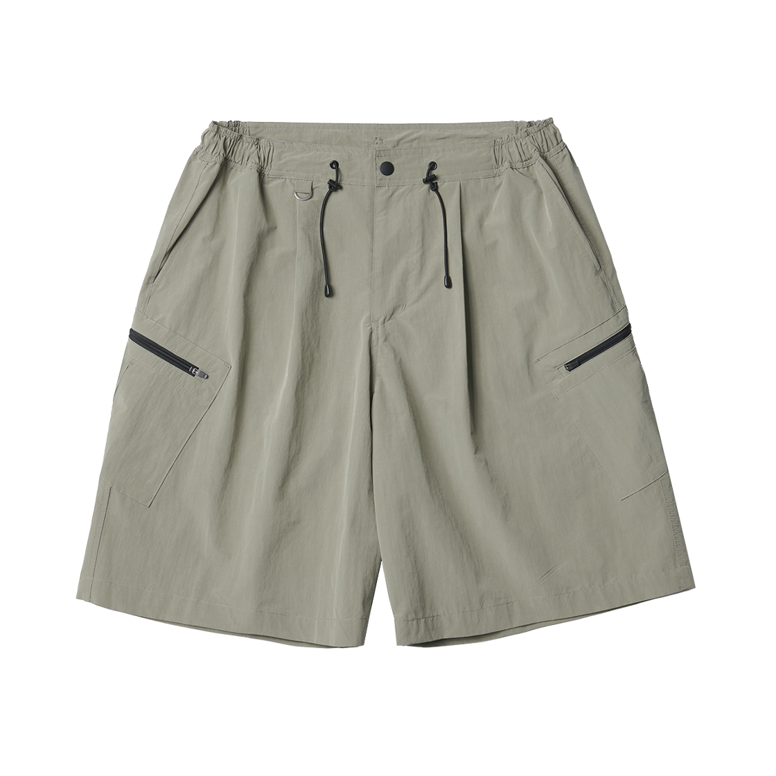 RML23SSPT17 RAMOLIN Pleated Runner Shorts Misty Gray