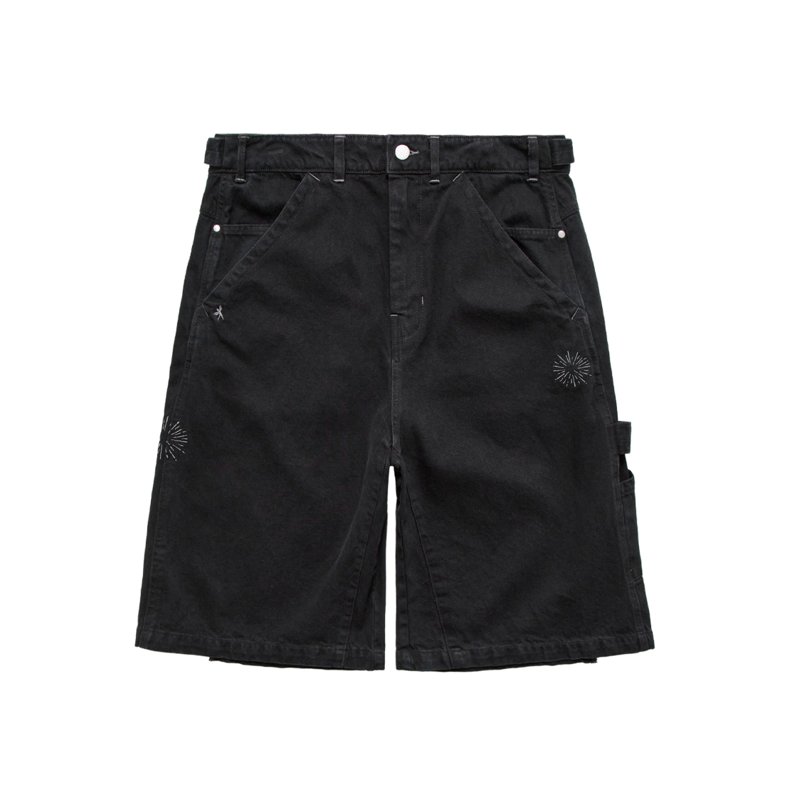 PL5OSP0301BC Polyteru 1/2 Hammer Denim Pants Washed Black - 대표 이미지 #1