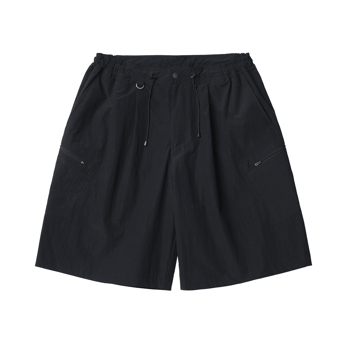 RML23SSPT15 RAMOLIN Pleated Runner Shorts Black