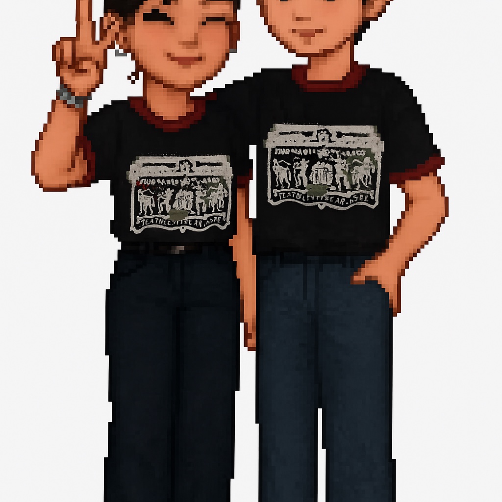 [KREAM 단독] Thevinylhouse Cowboy Pictogram Ringer Tee Black 착용 스타일