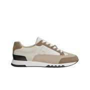 Hermes Trail Sneakers Calfskin Suede Goatskin & Multicolore Beige Glaise