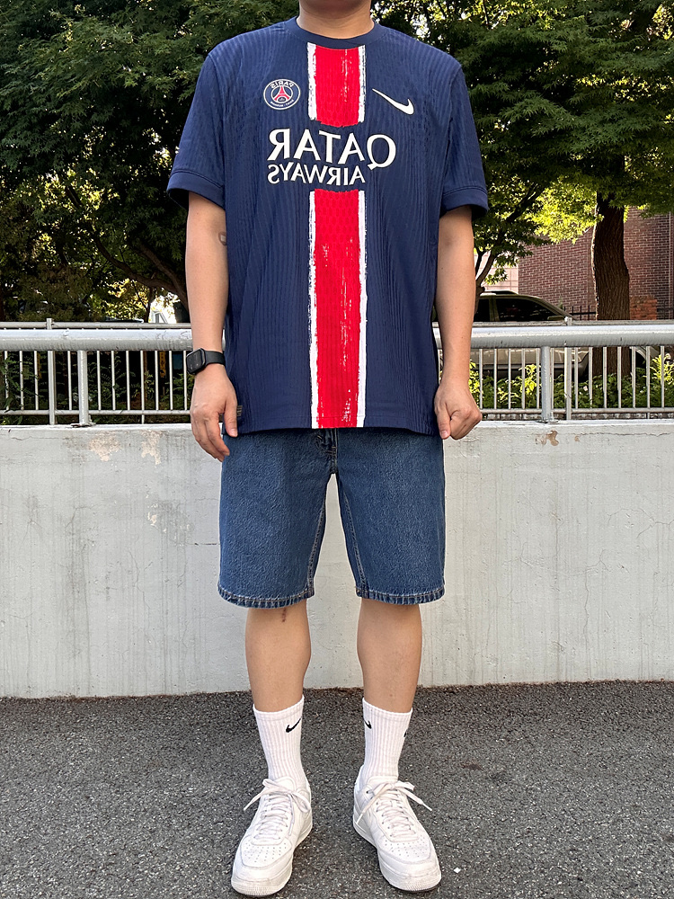 Nike Paris Saint-Germain 2024/25 Dri-Fit ADV Match Home Jersey Midnight Navy (Non Marking Ver.) 착용 스타일