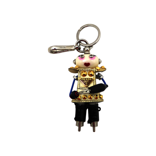 ITLL86AOTLN8 Prada Robot Saffiano Keyring