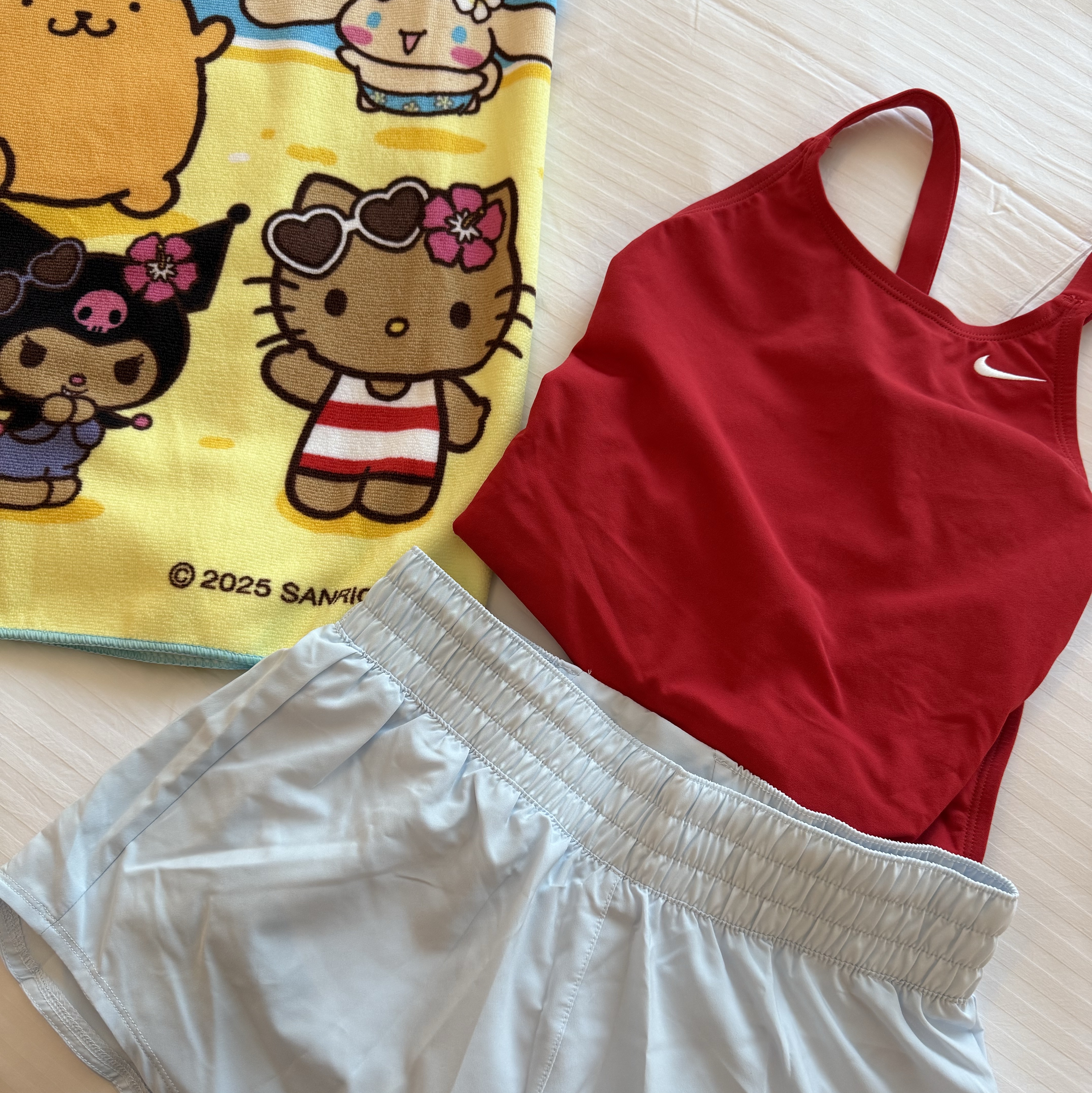 (W) Nike Swim Answer Solid Fastback Embroidery Low Cut University Red 착용 스타일