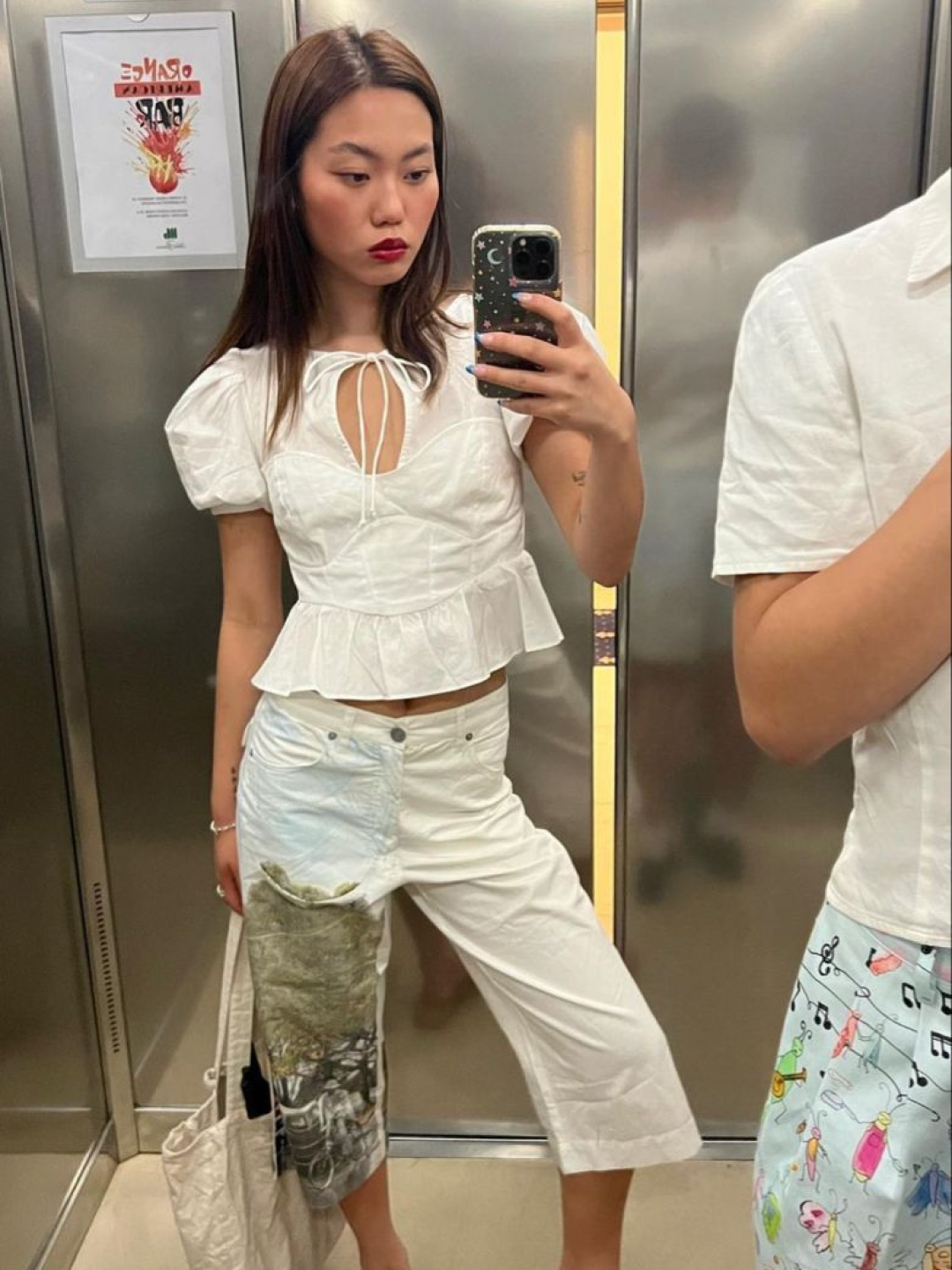 Margarin Fingers Lace Scotch Blouse White, (W) Idang Club Sailor Blouse Pink 착용 스타일 - 5