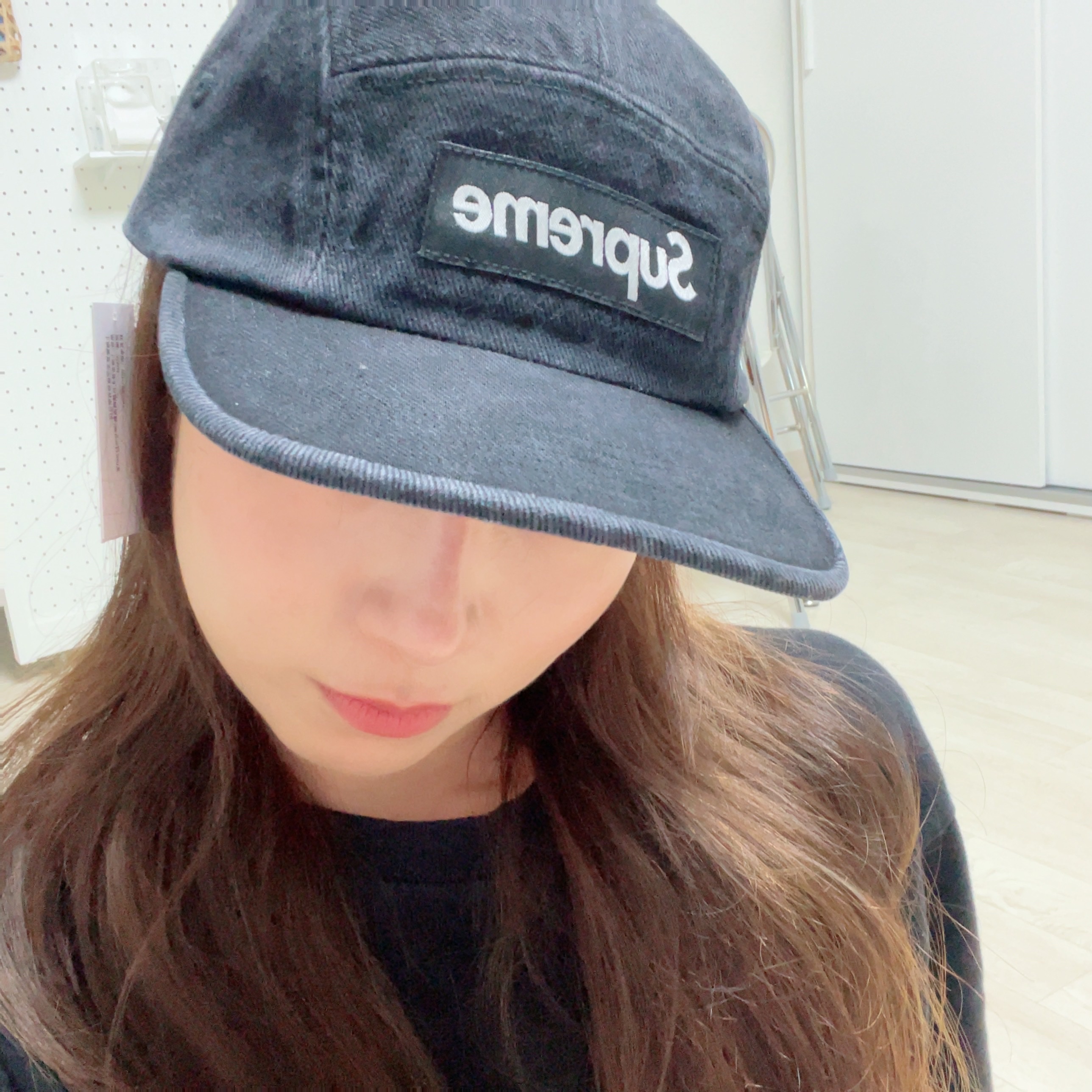 Supreme Denim Camp Cap Black - 25SS 착용 스타일