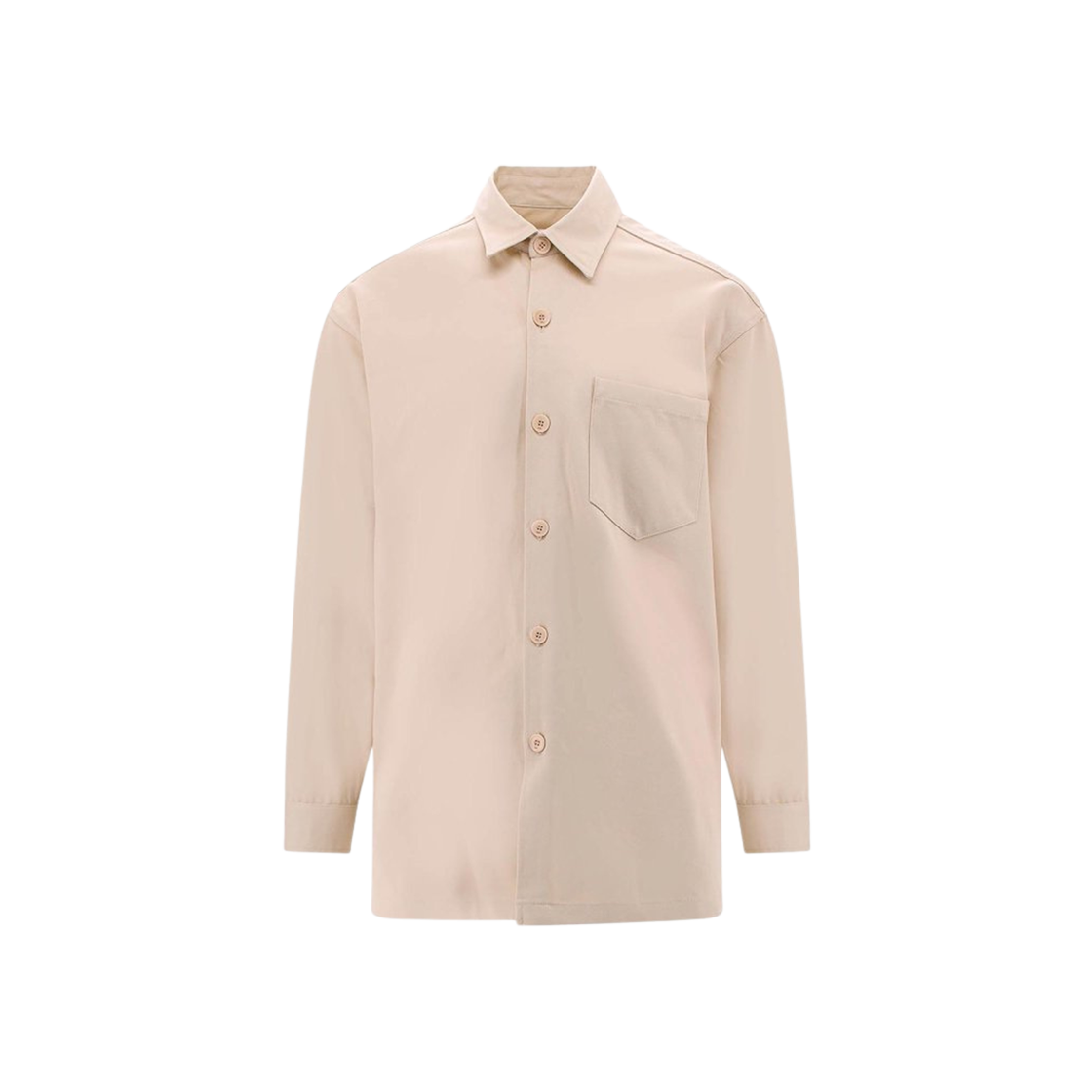 아미 백 로고 프린트 코튼 셔츠 베이지(AMI Cotton Shirt with Back Logo Print Beige)