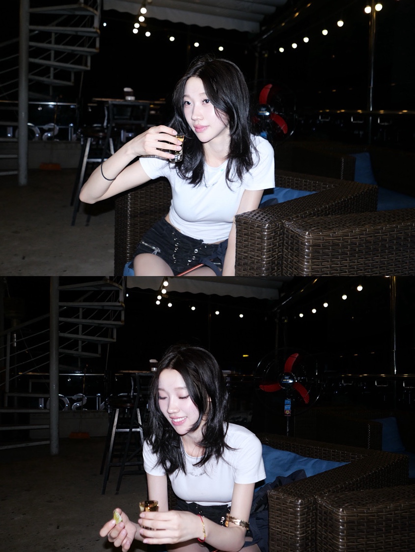 THIS IS FINE Baby Cropped Tee White 착용 스타일 - 1