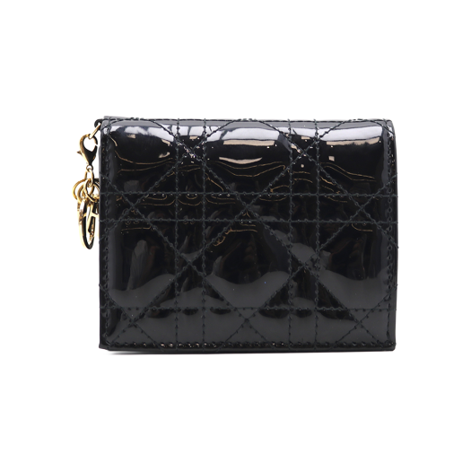 ITDL6LAHFQHJ Dior Gardenia Patent Mini Bifold Wallet