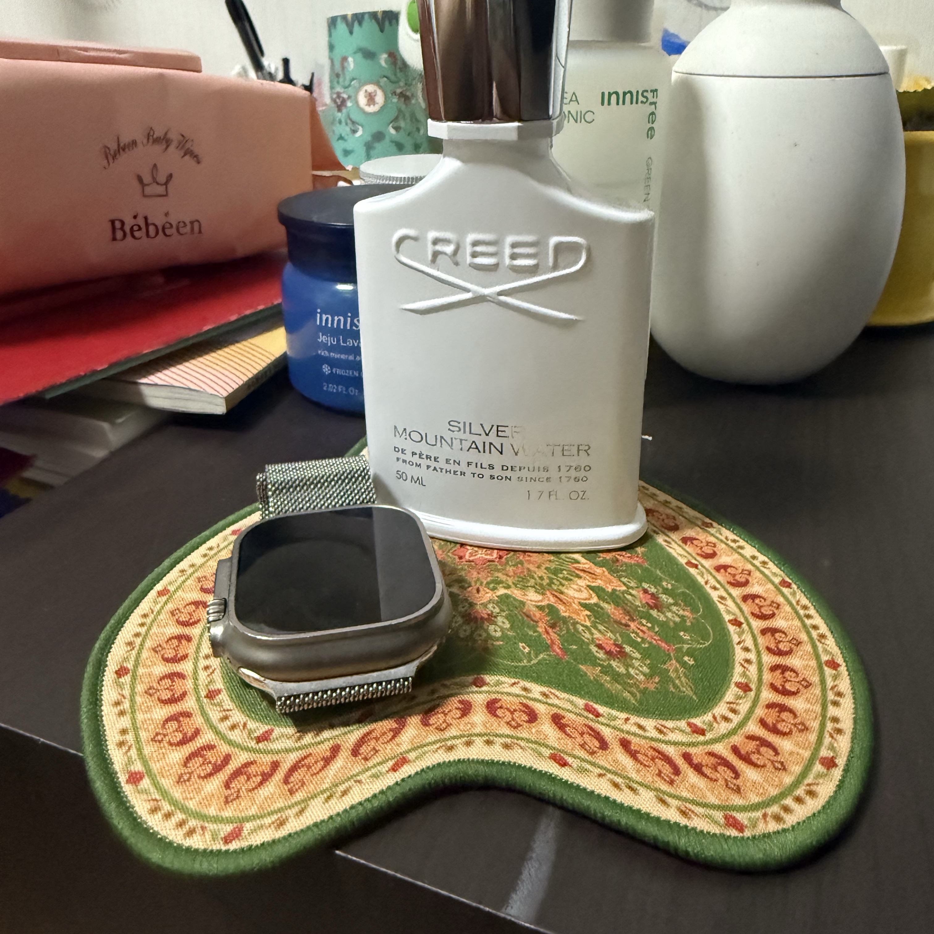 Say Touche Liquified Persian Coaster Green, Creed Silver Mountain Water Eau De Parfum 50ml 착용 스타일