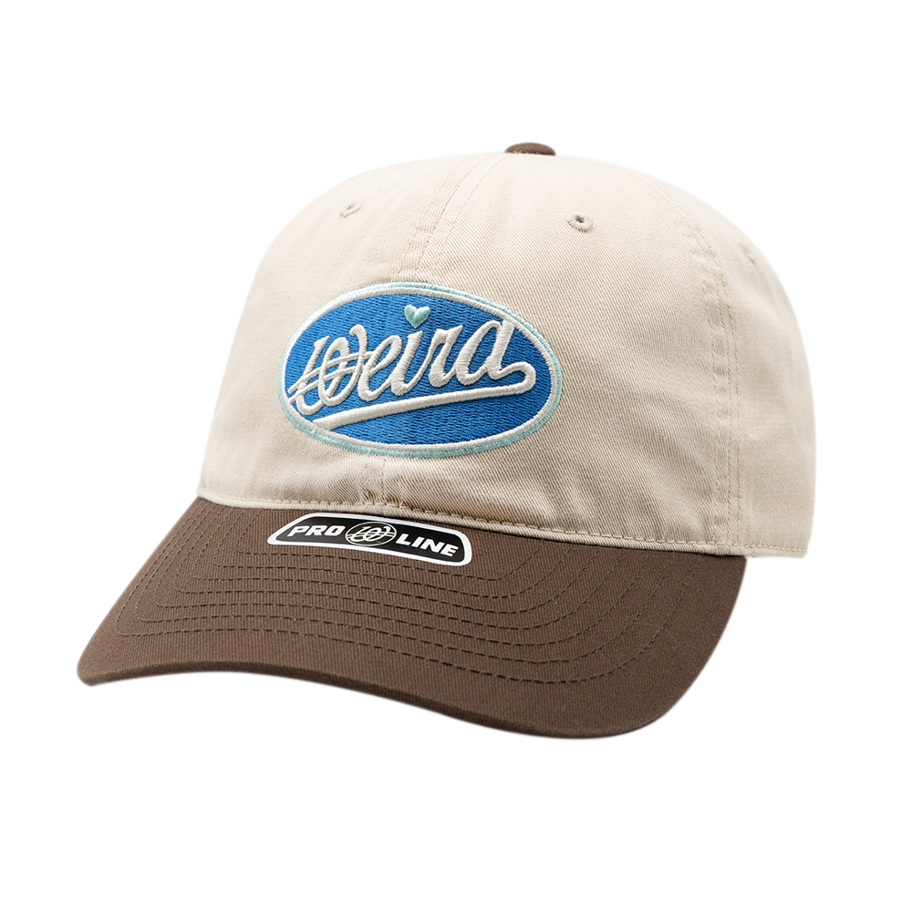 위얼드월드 서클로고 와펜 볼캡 베이지(Weird World Circle logo Wappen Ball cap Beige)