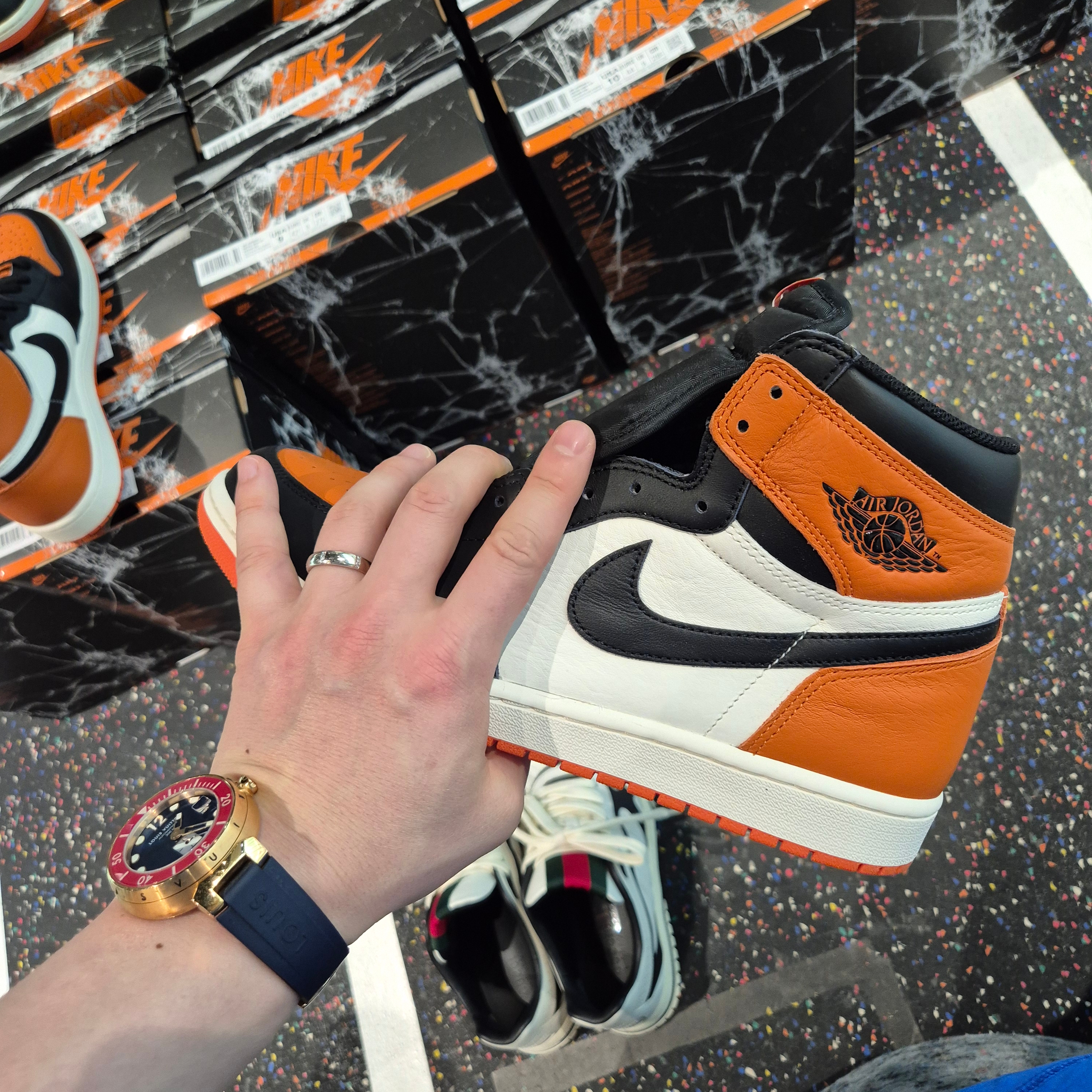 Jordan 1 Retro High OG Shattered Backboard 착용 스타일 - 1