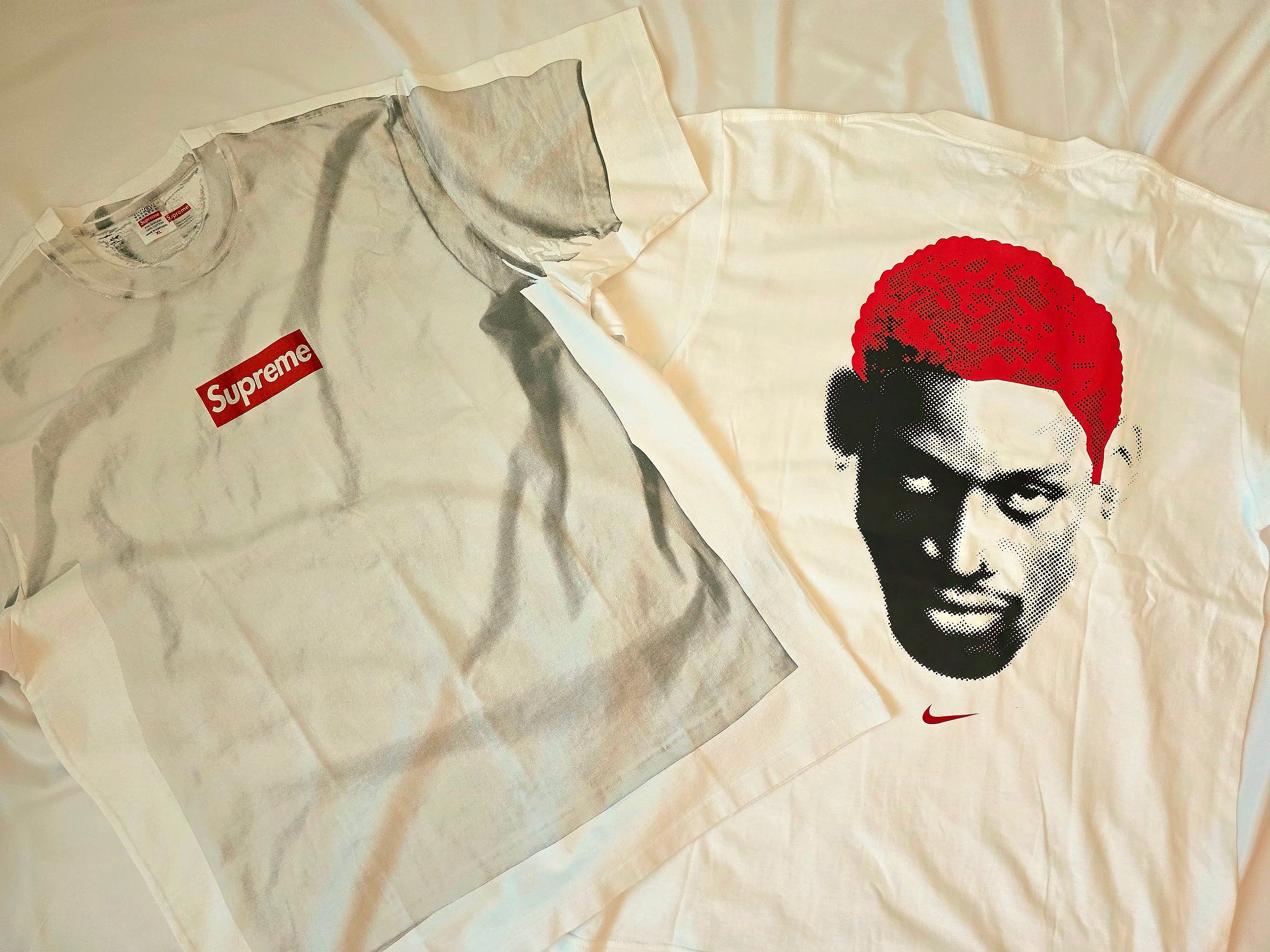 Supreme x MM6 Maison Margiela Box Logo T-Shirt White - 24SS 착용 스타일 - 1