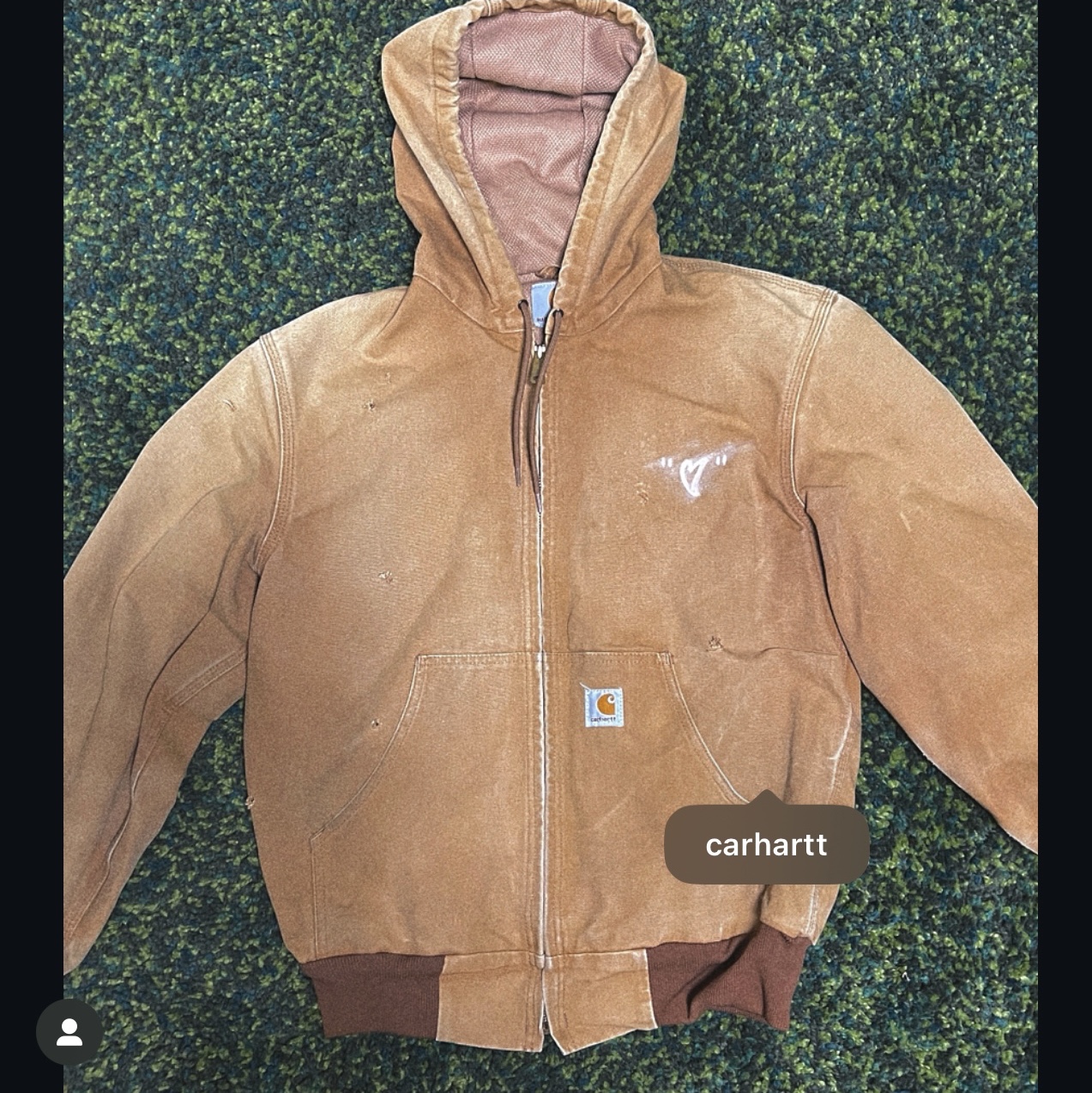 Carhartt Loose Fit Firm Duck Regular Insulated Flannel Lined Active Jacket Carhartt Brown 착용 스타일 - 2