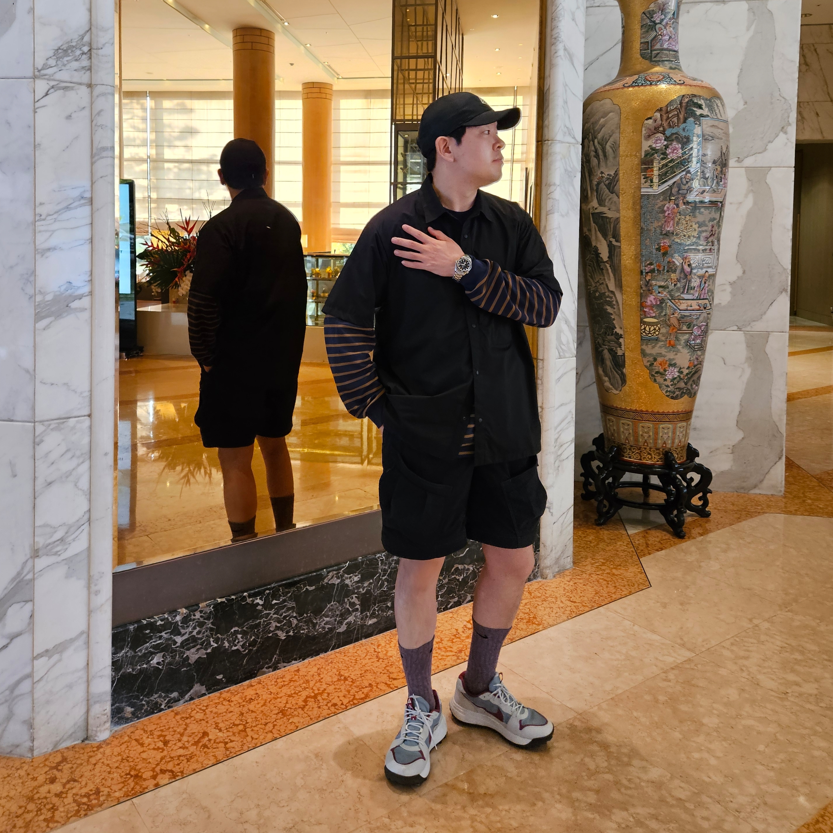Nike ACG Trail Cap Black, Omega Seamaster Planet Ocean 600M Co Axial Master Chronometer Steel Black 착용 스타일 - 1