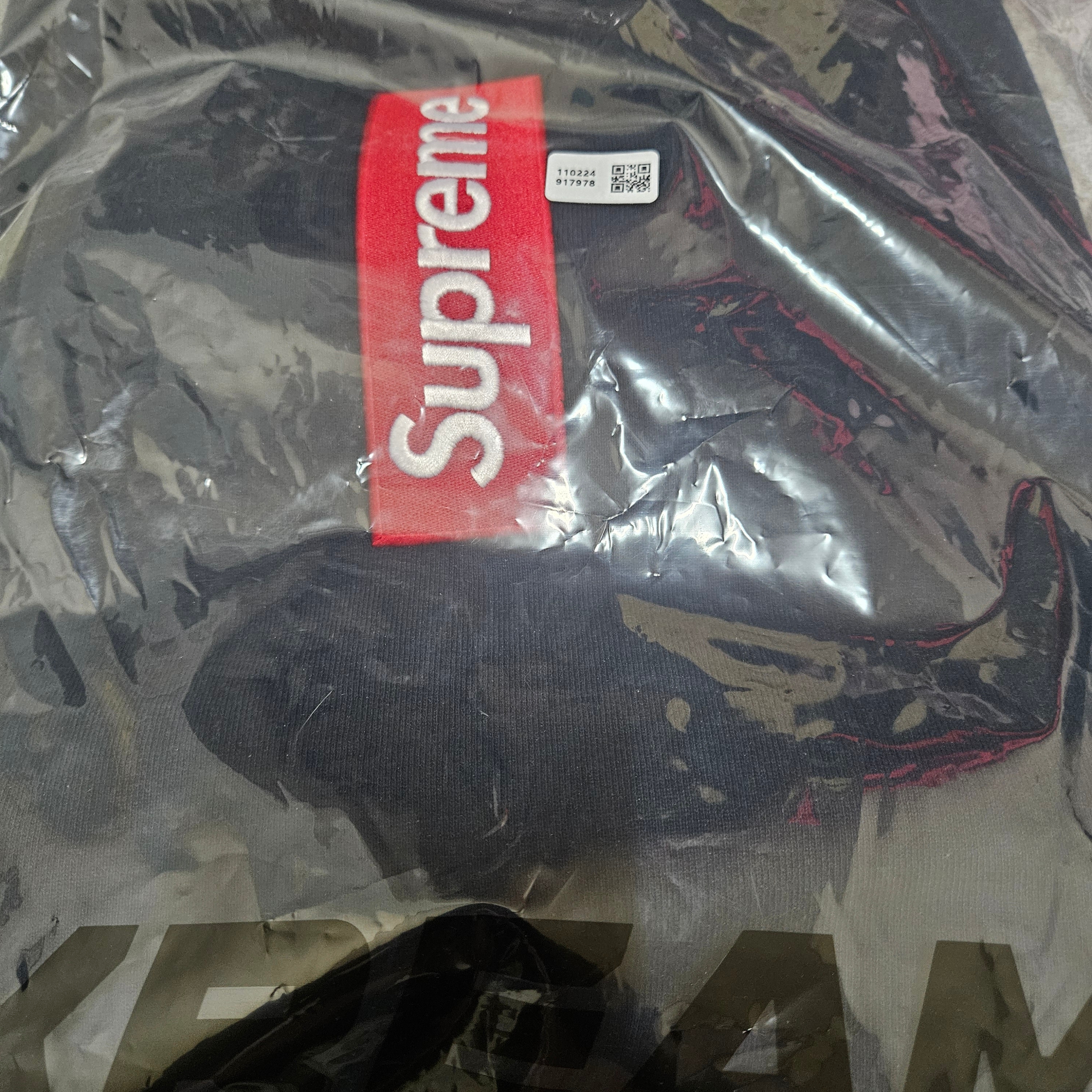 Supreme Box Logo Hooded Sweatshirt Navy - 24FW 착용 스타일