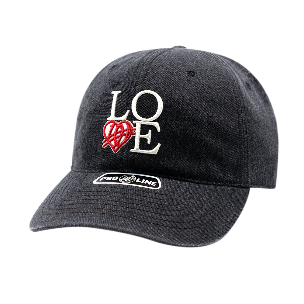 위얼드월드 LOVE 로고 데님 볼캡 블랙(Weird World Love logo Denim Ball cap Black)