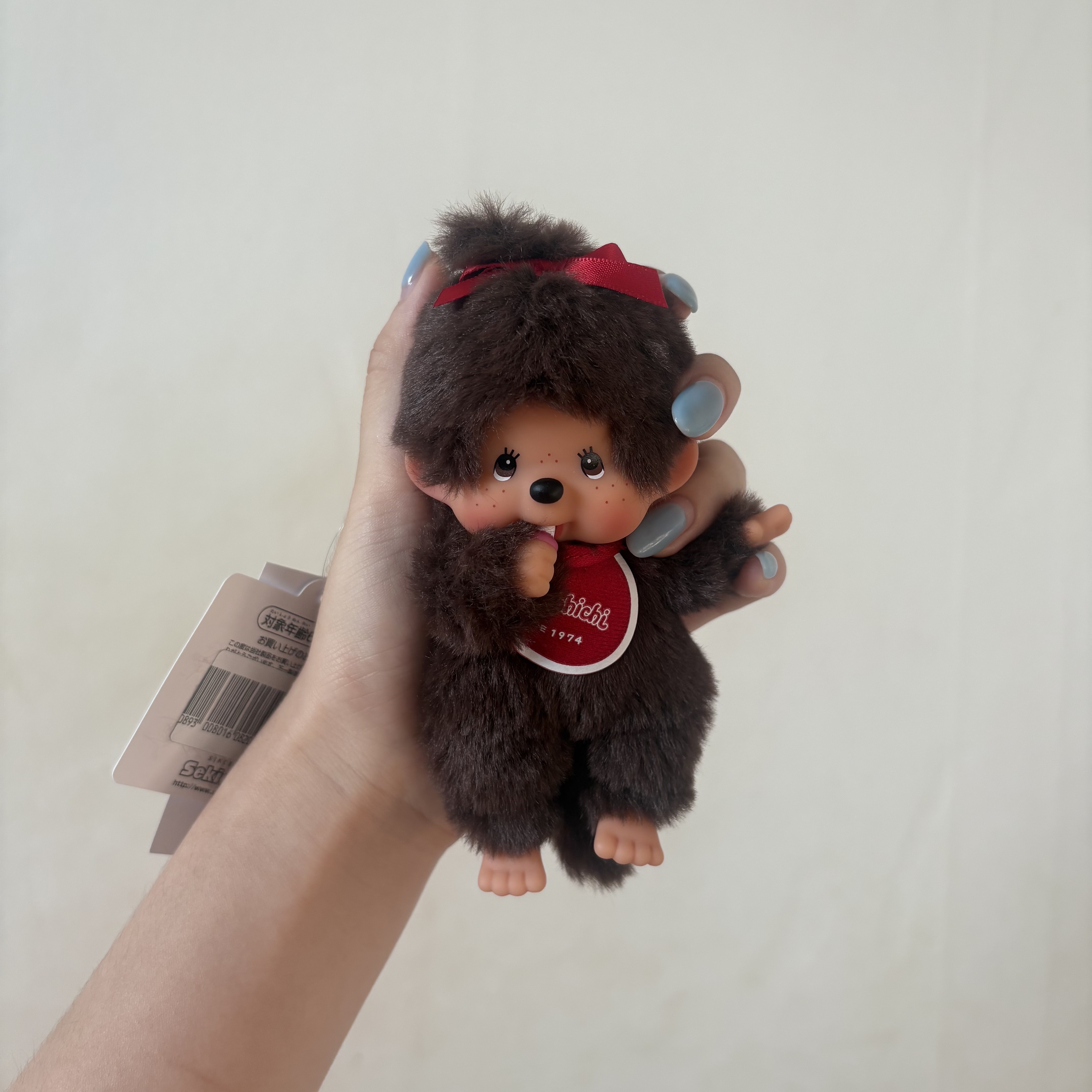 Monchhichi SS Girl Key Chain Brown 착용 스타일