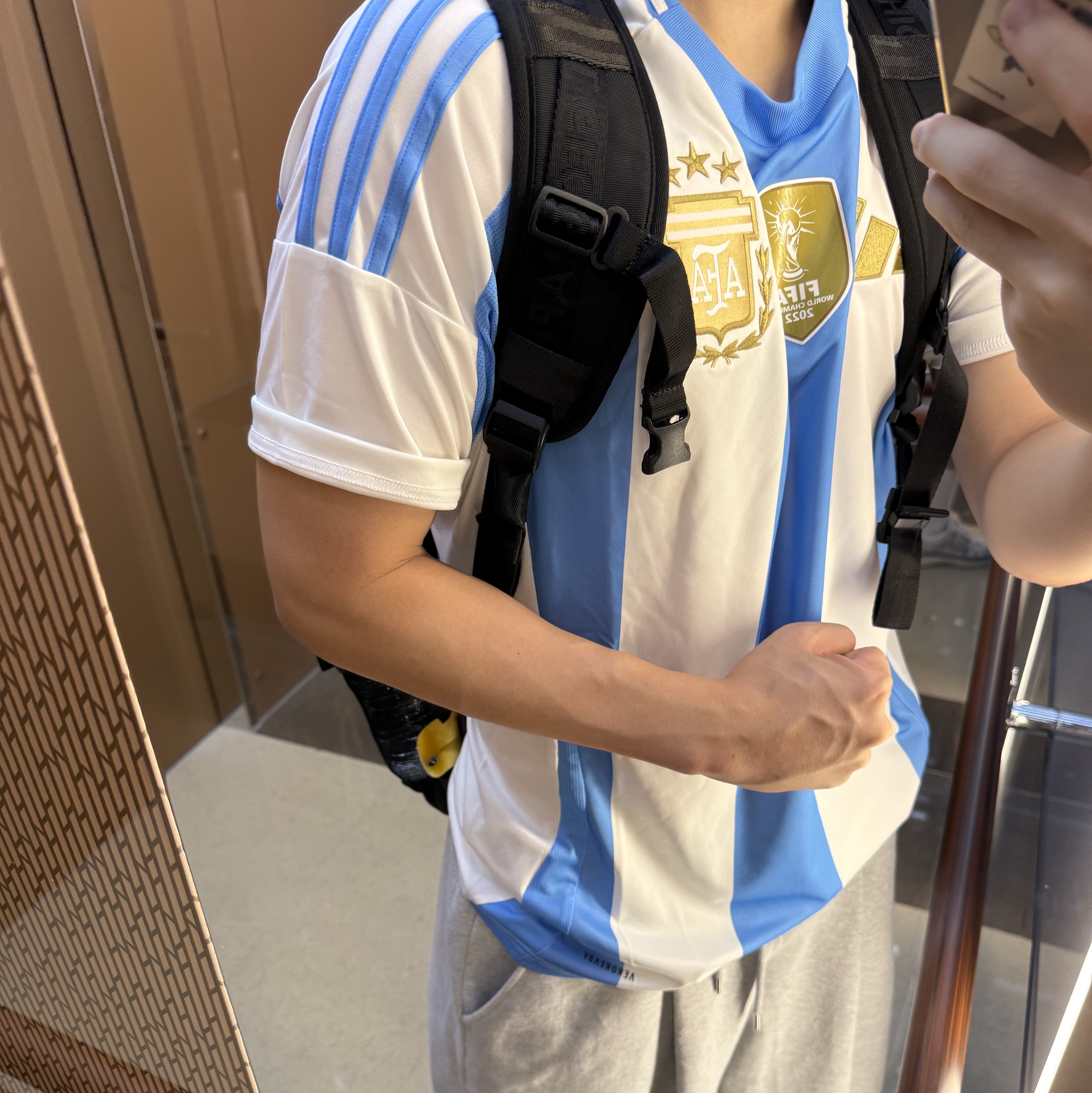 Adidas Argentina 2024 Home Jersey White Blue Burst - KR Sizing (Non Marking Ver.) 착용 스타일